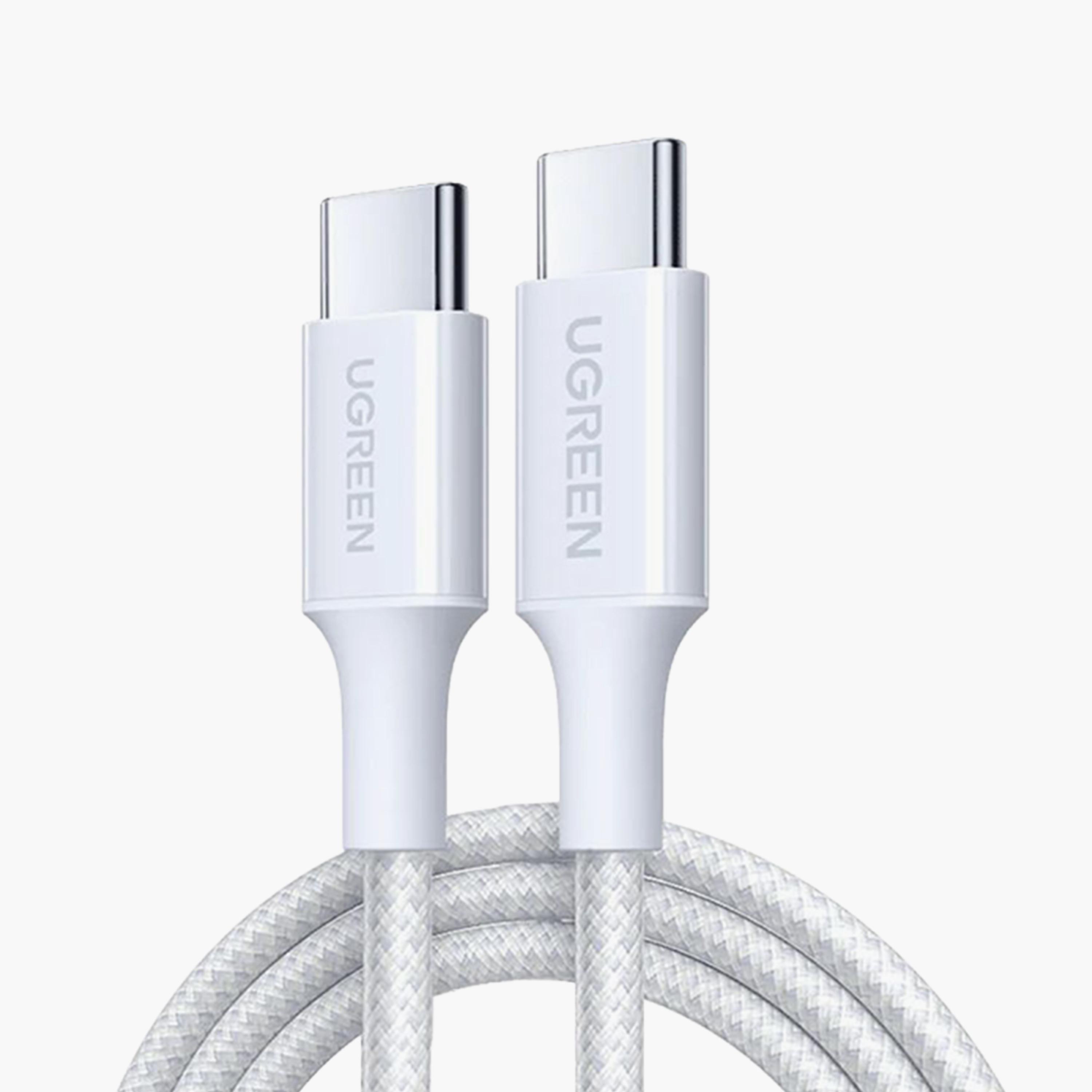 Ugreen Cable Fast Charging Braided USB-C to USB-C 3A 1m 60W - White-electronics-accessories-mobileaccesories-image-1