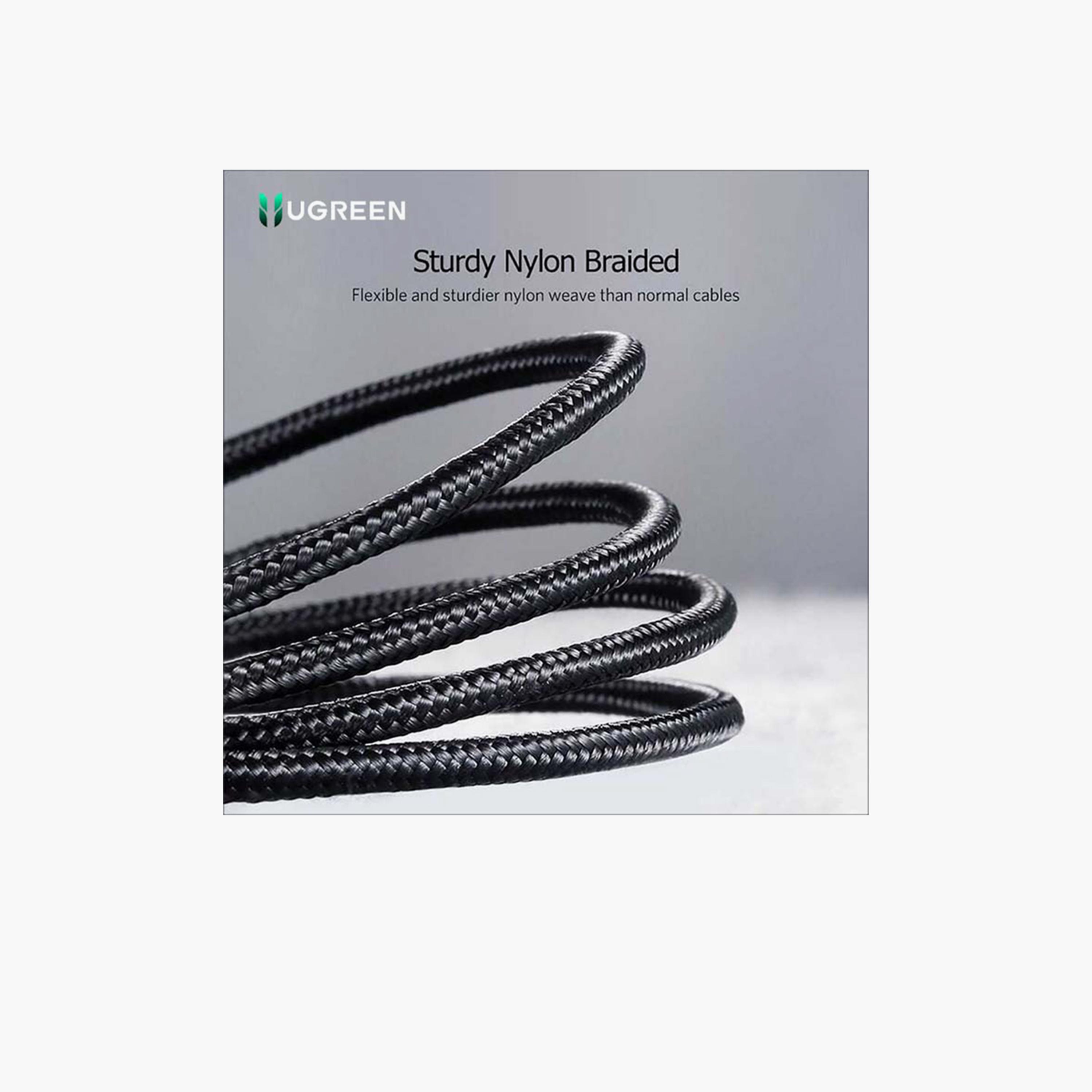 Ugreen Cable Fast Charging Braided USB-C to USB-C 3A 2m 60W - Black-electronics-accessories-mobileaccesories-image-4