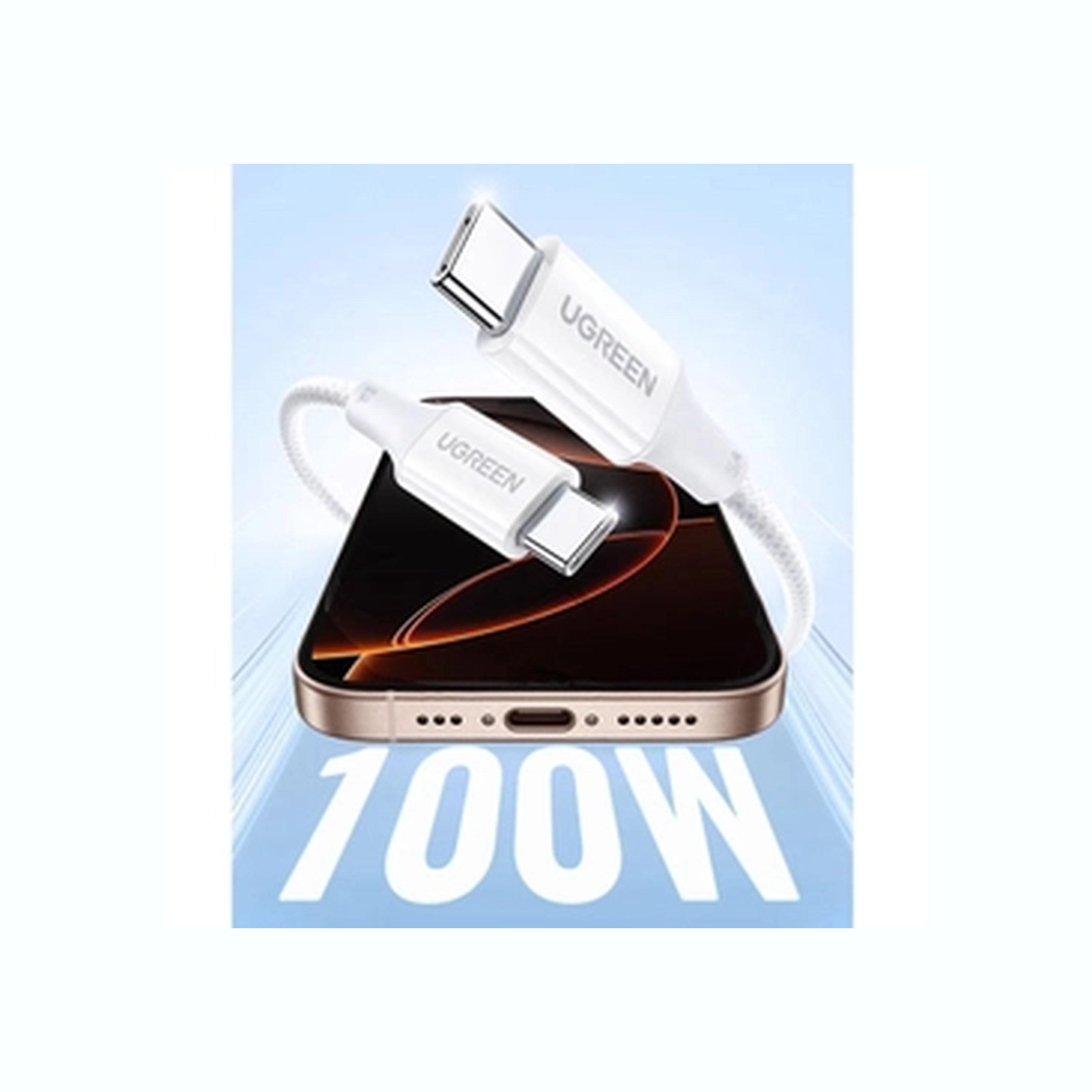 Ugreen Cable Fast Charging Braided USB-C to USB-C 5A 2m 100W - White-electronics-accessories-mobileaccesories-image-3