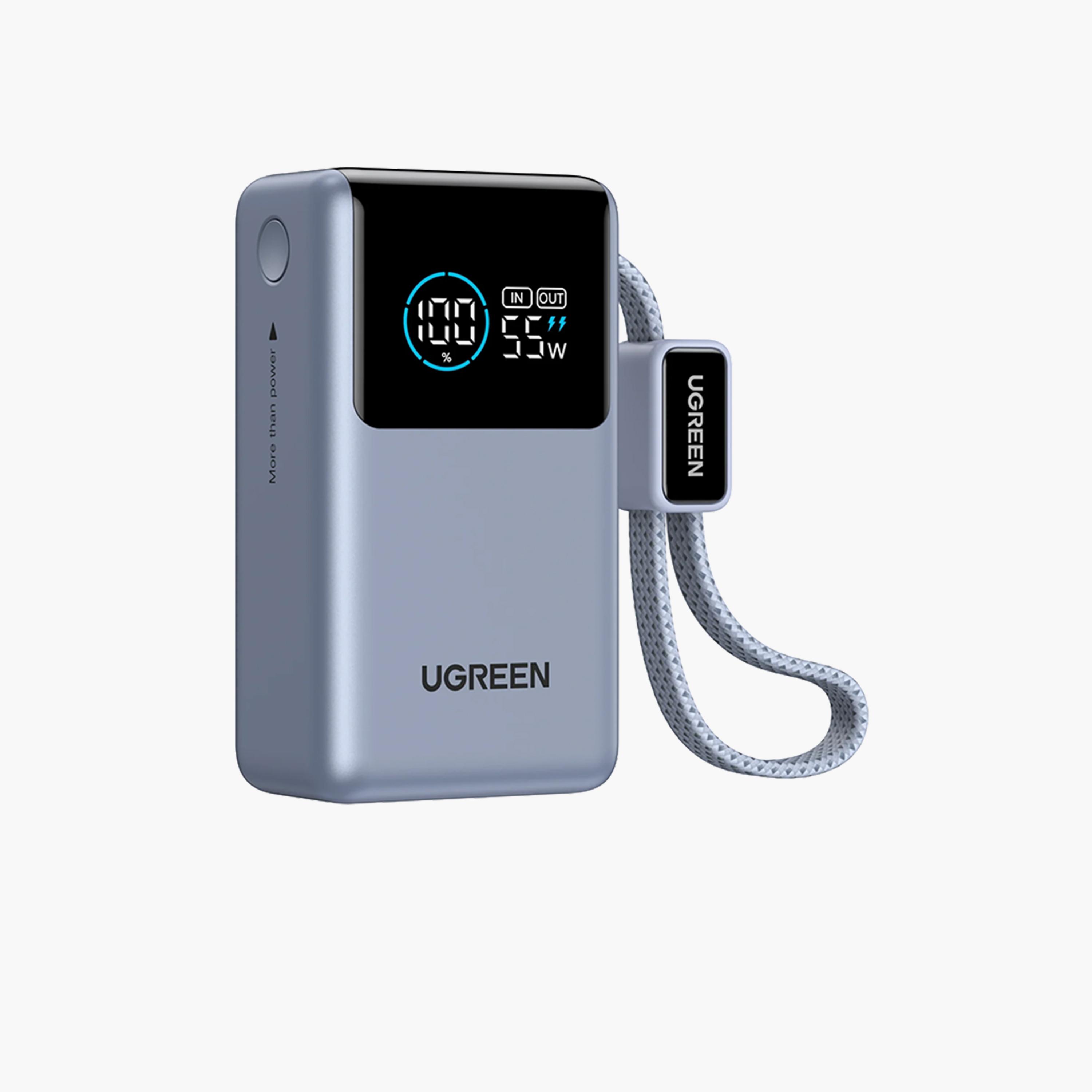 Ugreen Power Bank Nexode Pro Built-in Cable with USB-C and USB Ports 10000mAh 55W - Gray-electronics-accessories-mobileaccesories-image-2