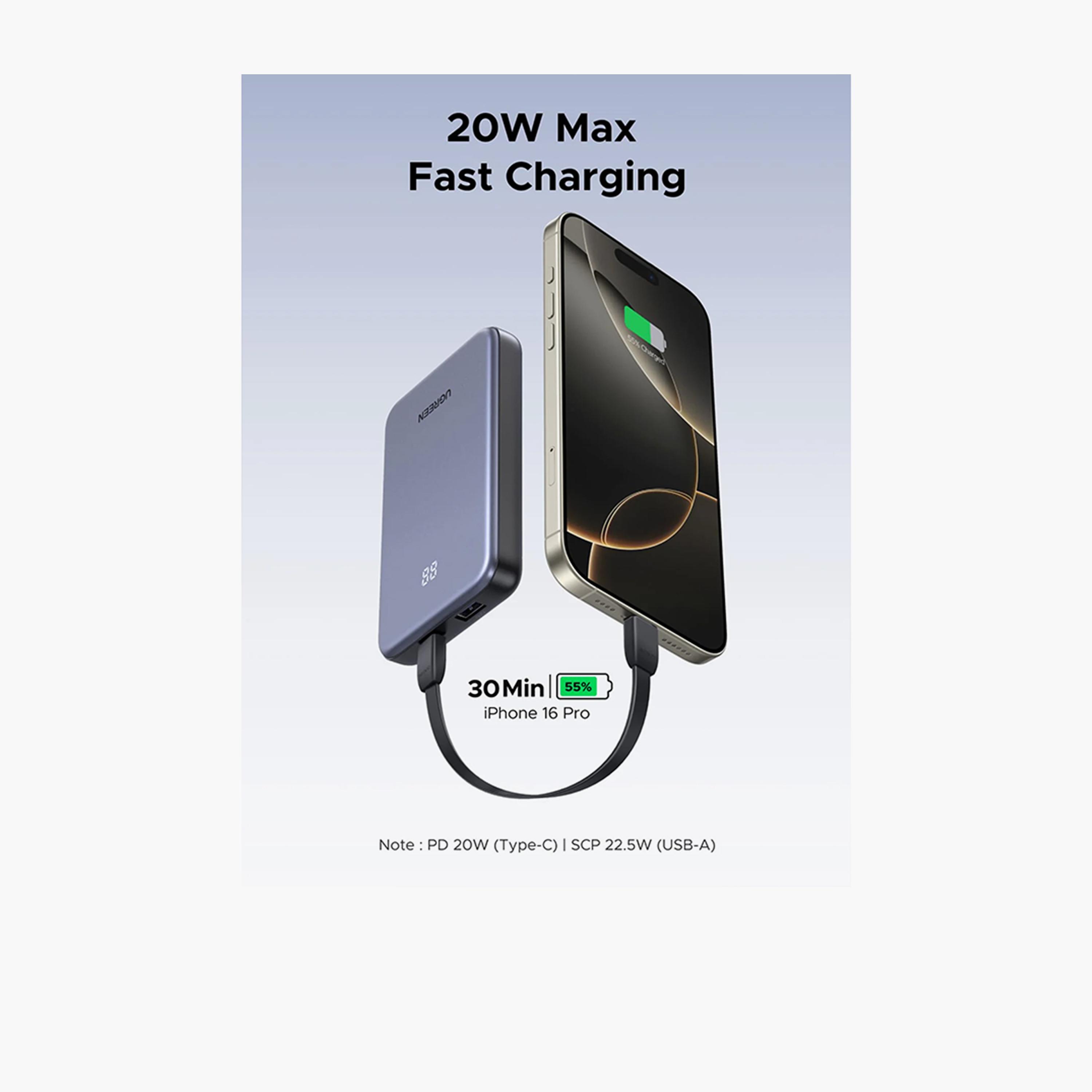 Ugreen Power Bank USB-C and USB Ports 10000mAh 20W - Gray-electronics-accessories-mobileaccesories-image-6