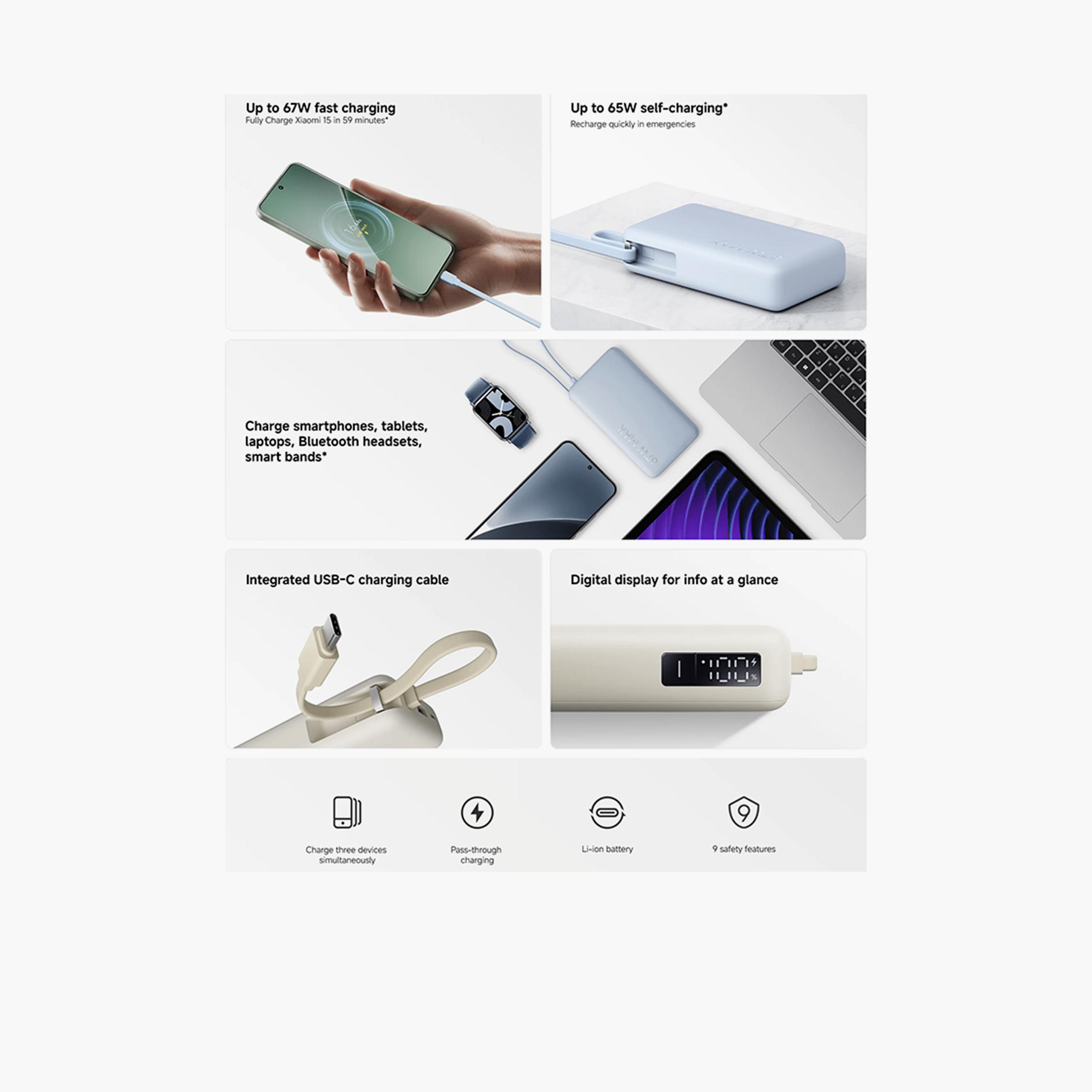 Xiaomi Power Bank 20000mAh USB-C and USB Ports 67W BHR08O8GL - Ice Blue-electronics-accessories-mobileaccesories-image-4