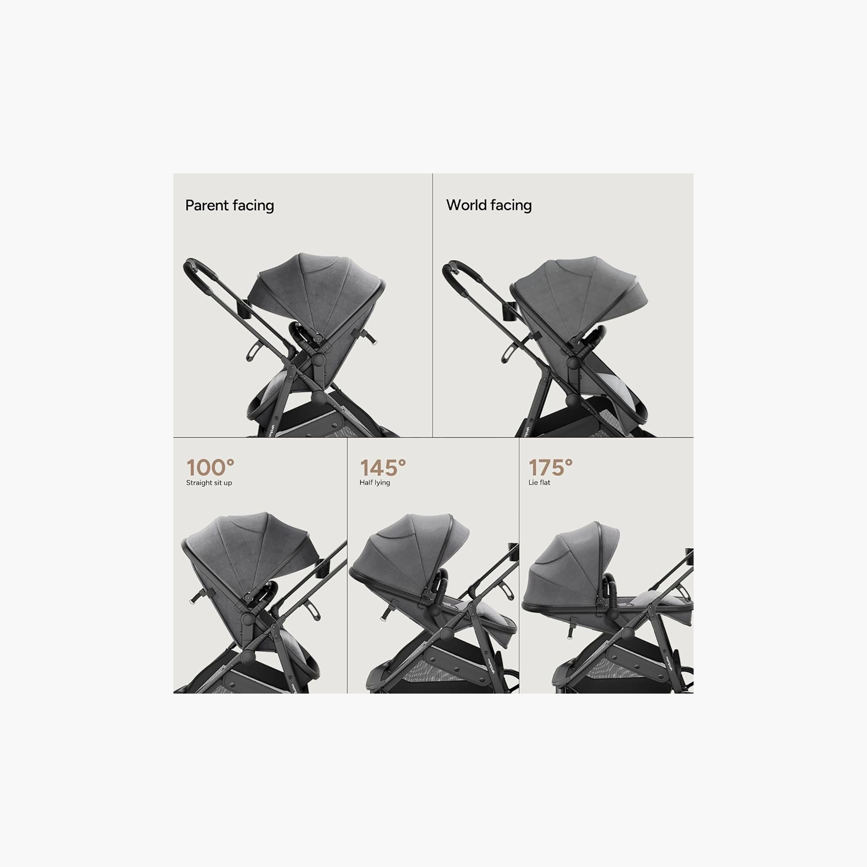 Mompush 2-In-1 Wiz Convertible Stroller with Extendable Canopy & Bassinet Mode-baby-gear-strollersandprams-strollers-image-11