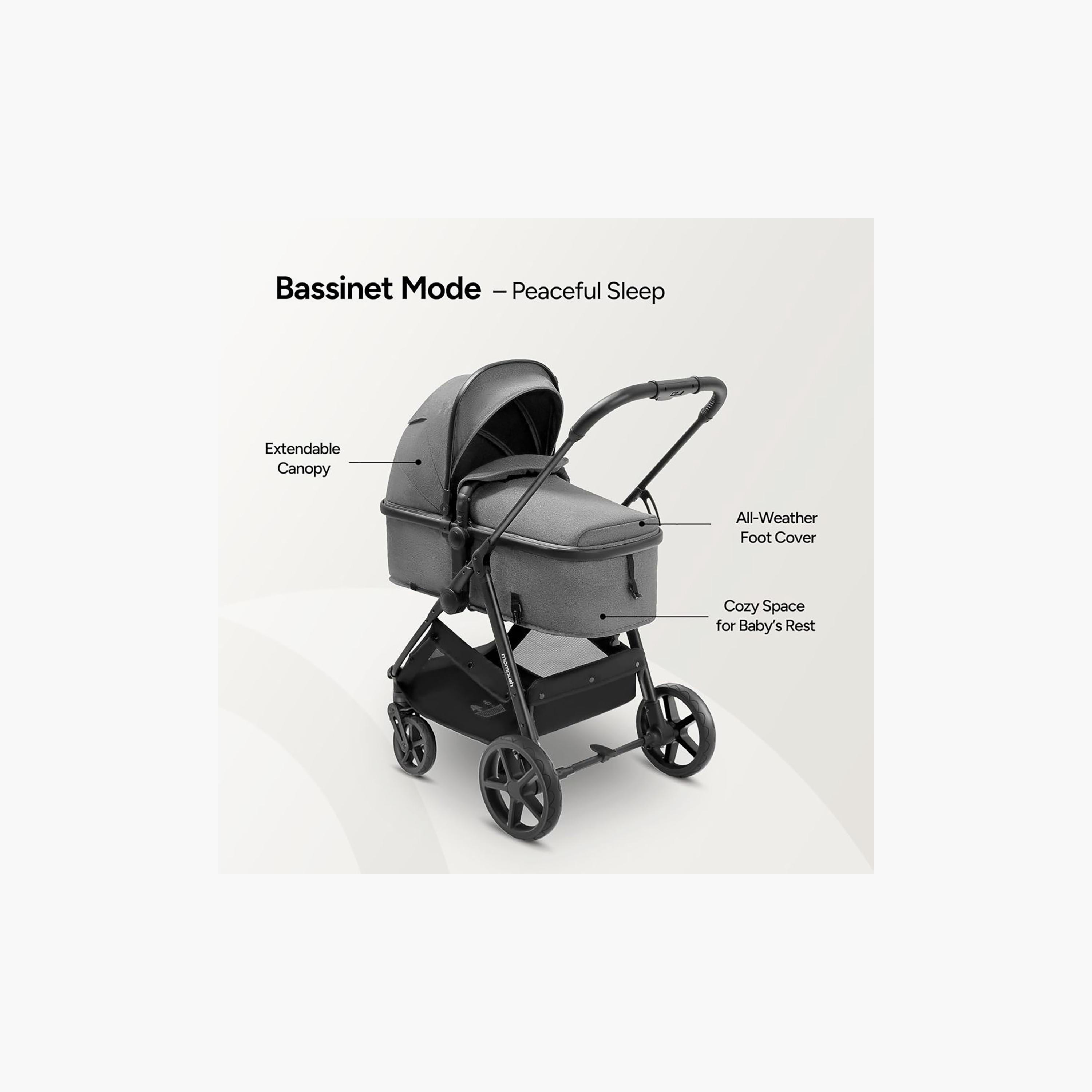 Mompush 2-In-1 Wiz Convertible Stroller with Extendable Canopy & Bassinet Mode-baby-gear-strollersandprams-strollers-image-12