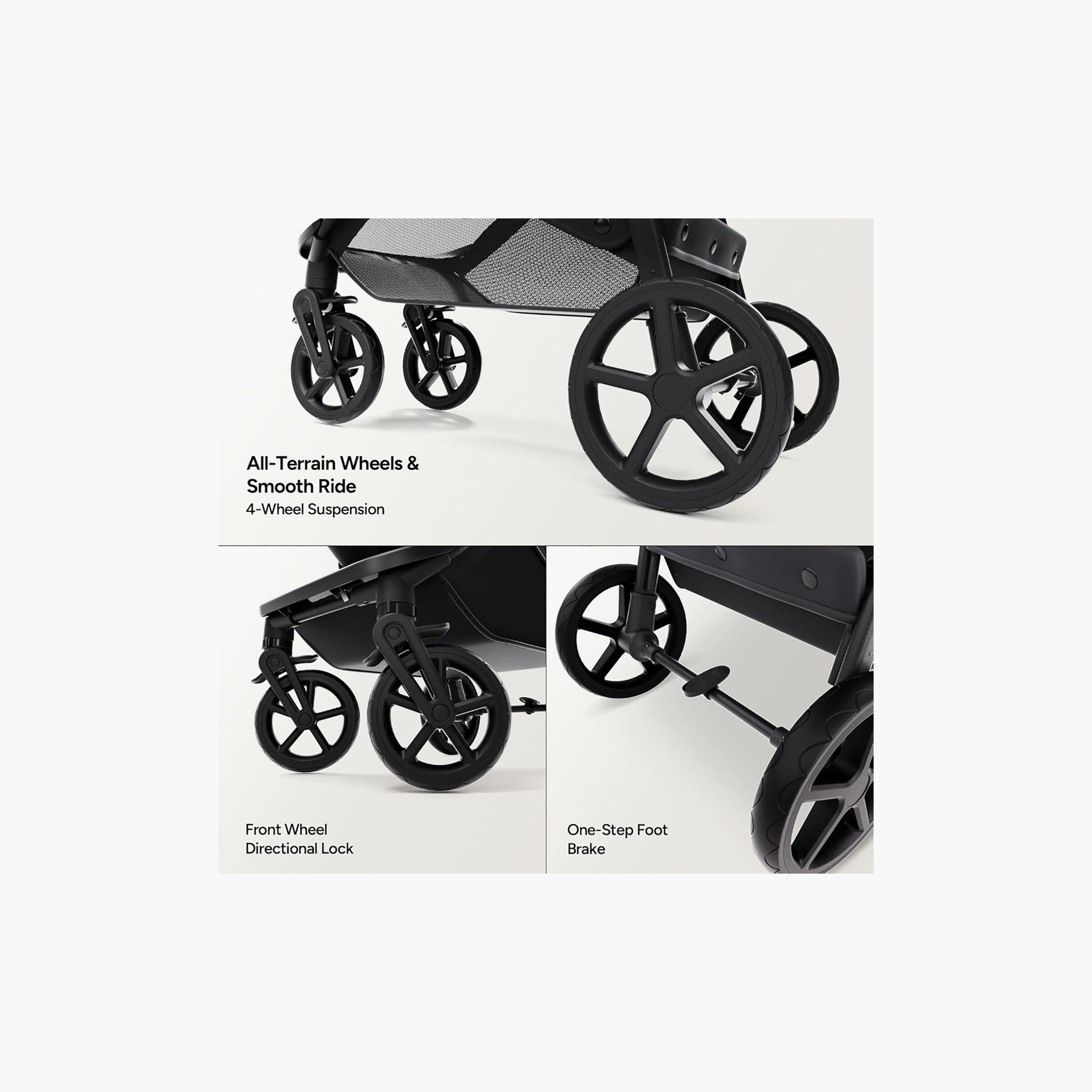 Mompush 2-In-1 Wiz Convertible Stroller with Extendable Canopy & Bassinet Mode-baby-gear-strollersandprams-strollers-image-4