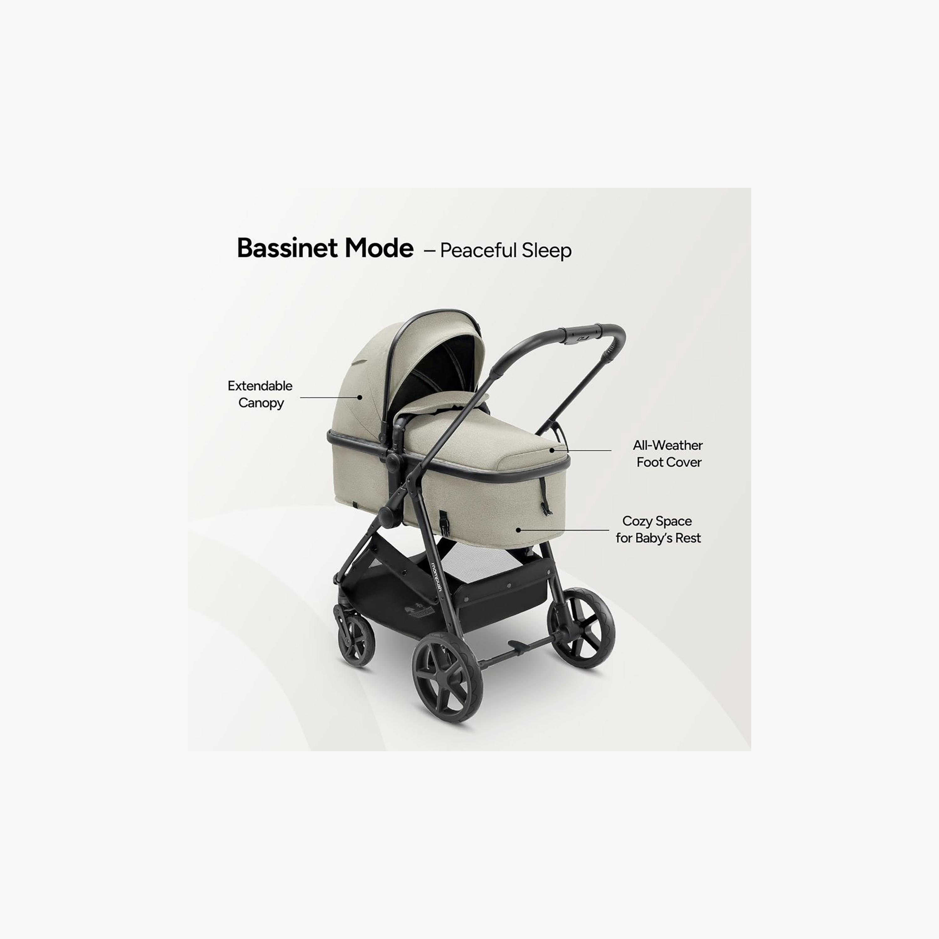 Mompush 2-In-1 Wiz Convertible Stroller with Extendable Canopy & Bassinet Mode-baby-gear-strollersandprams-strollers-image-12