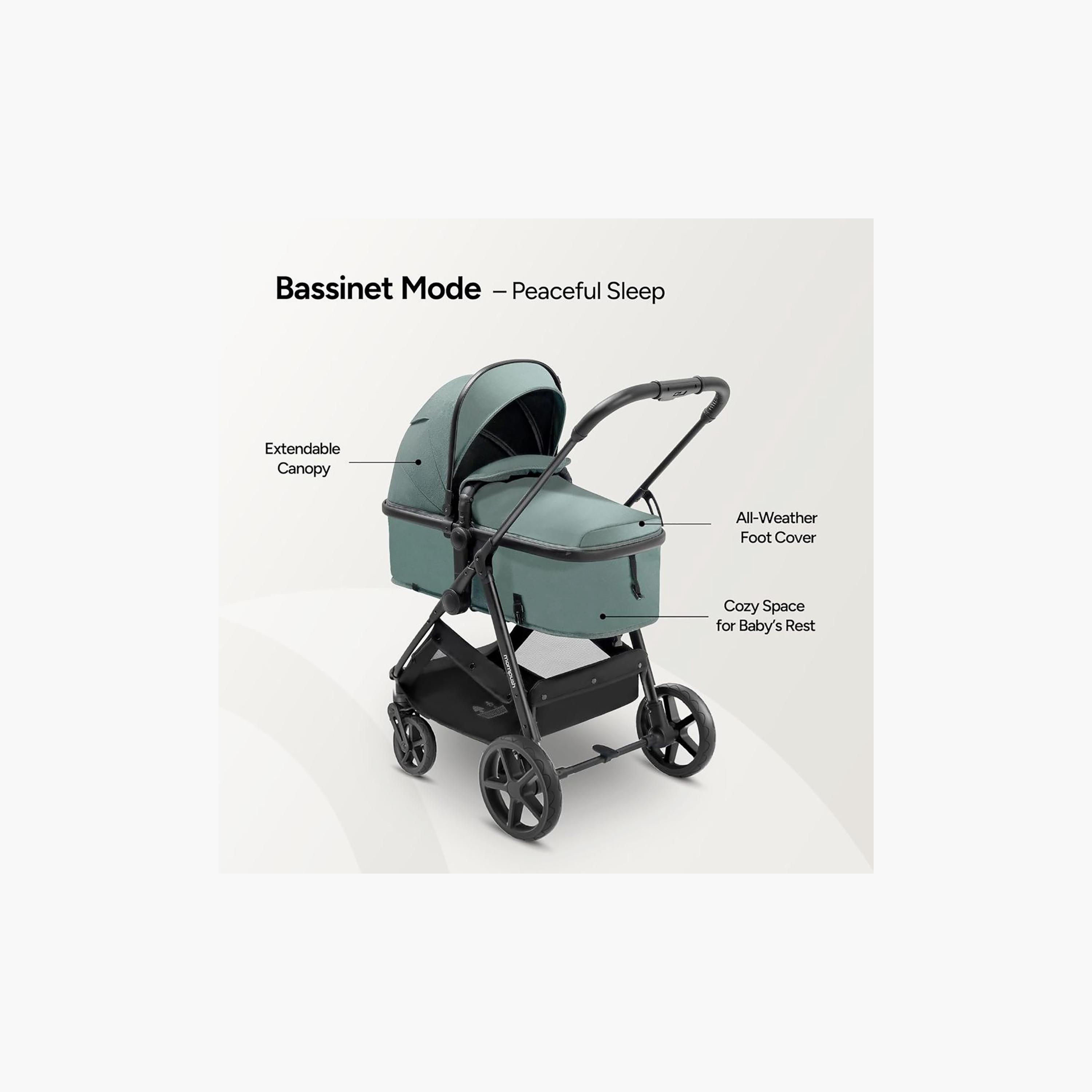 Mompush 2-In-1 Wiz Convertible Stroller with Extendable Canopy & Bassinet Mode-baby-gear-strollersandprams-strollers-image-11