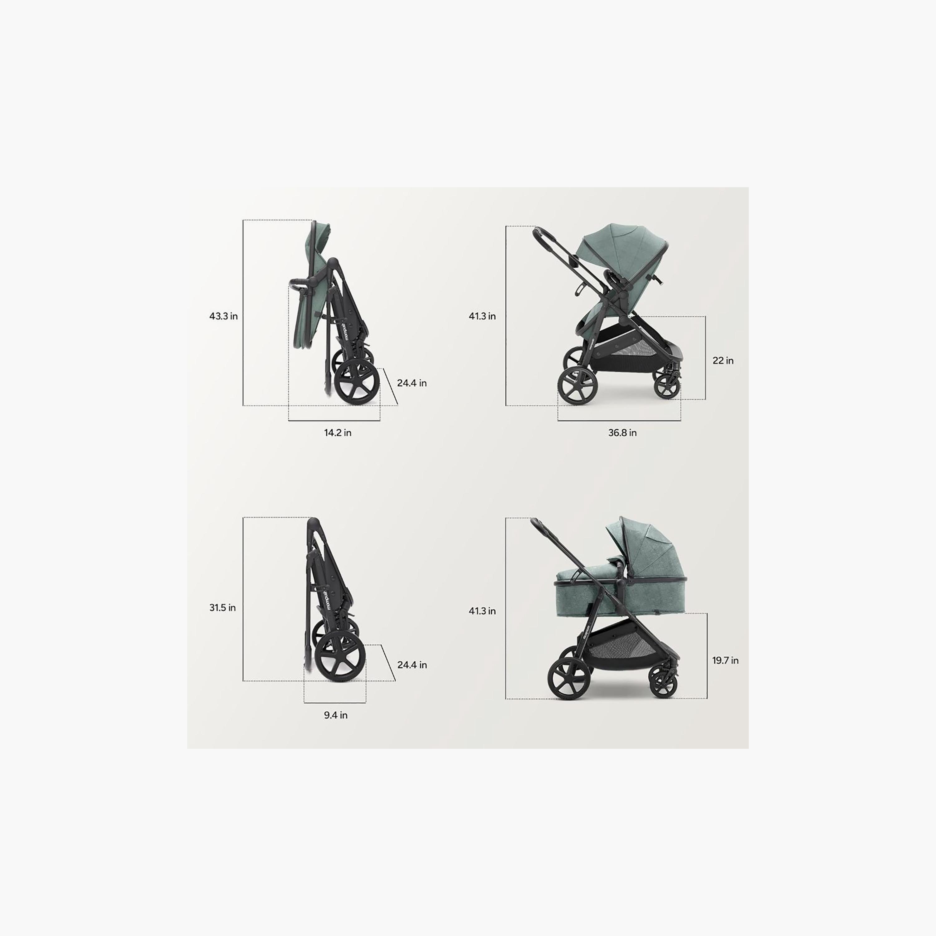 Mompush 2-In-1 Wiz Convertible Stroller with Extendable Canopy & Bassinet Mode-baby-gear-strollersandprams-strollers-image-2