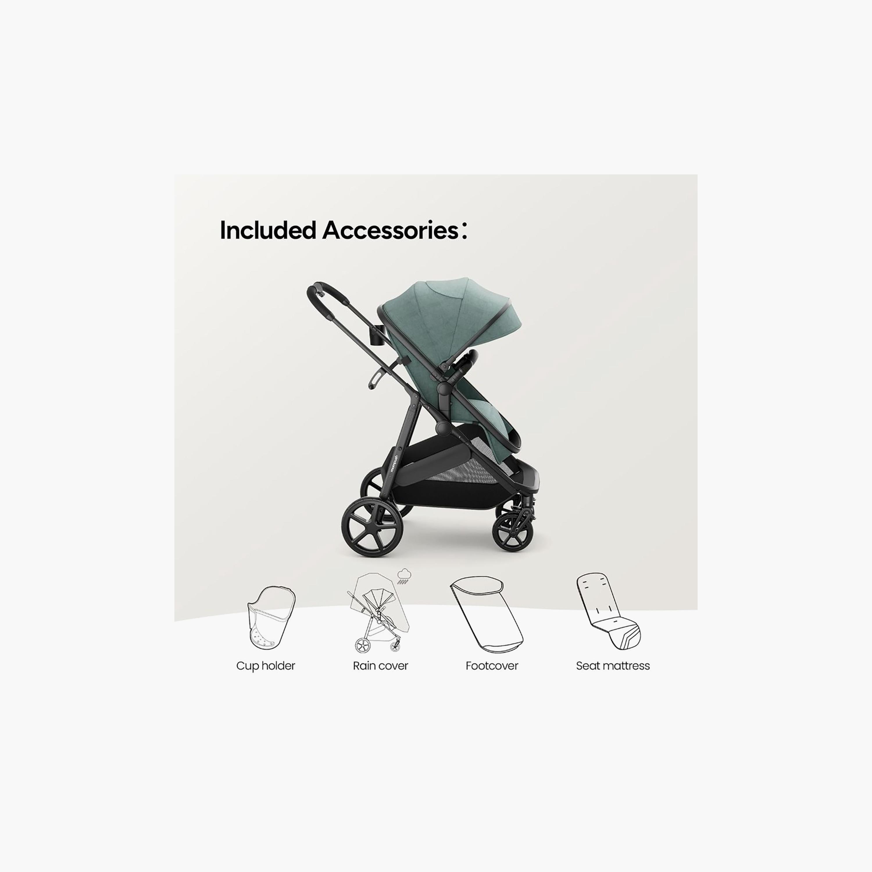 Mompush 2-In-1 Wiz Convertible Stroller with Extendable Canopy & Bassinet Mode-baby-gear-strollersandprams-strollers-image-3