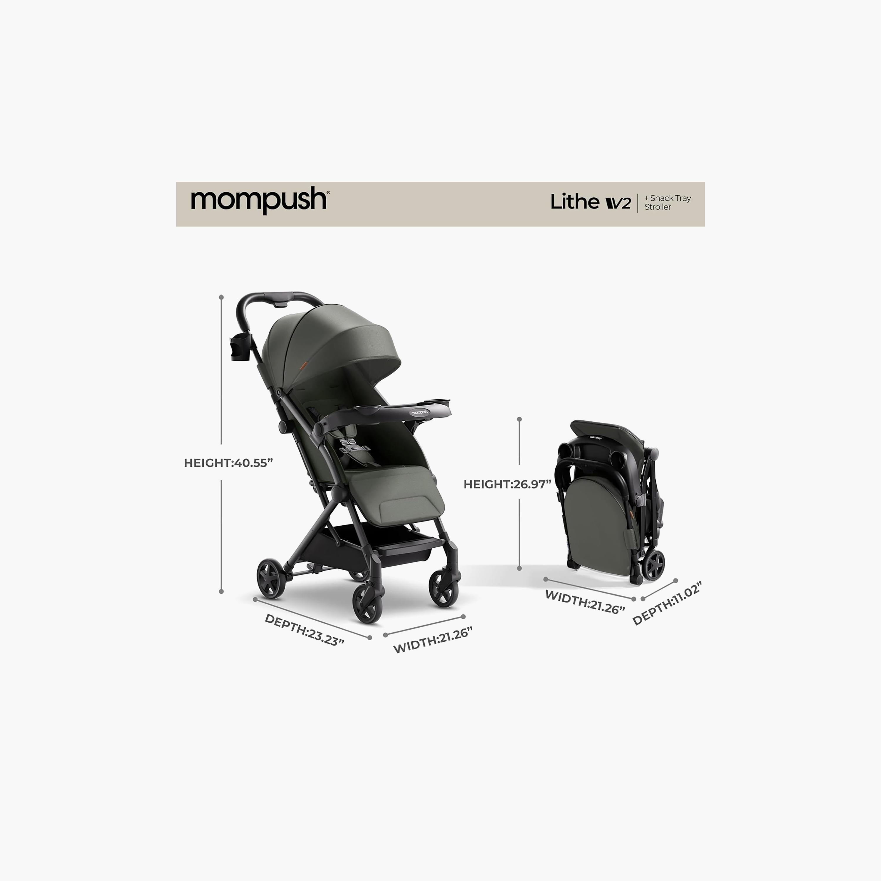 Mompush Lithe V2 Lightweight Travel Stroller with Detachable Snack Tray-baby-gear-strollersandprams-strollers-image-9