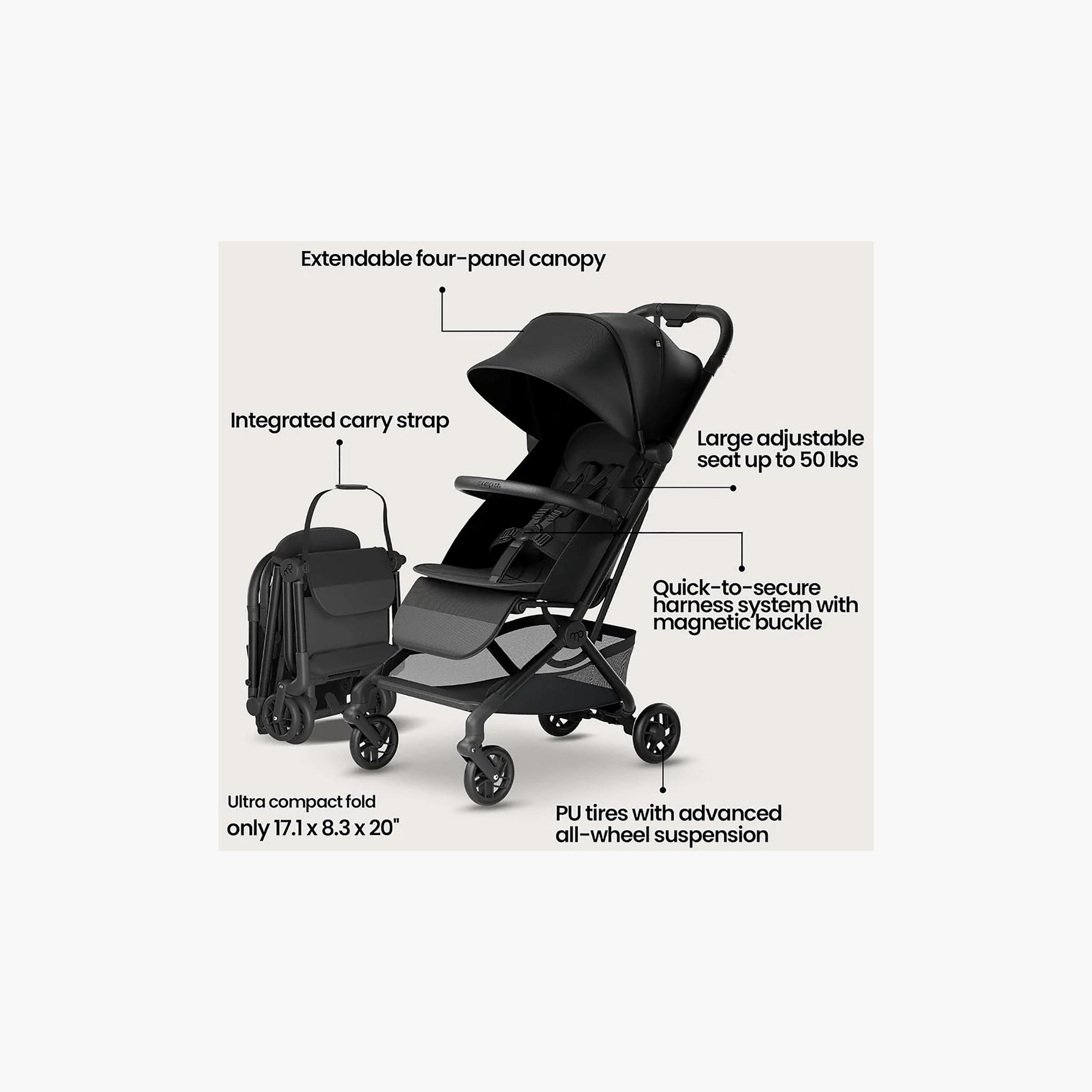 Mompush Velo Ultra-Compact Lightweight Travel Stroller with Canopy-baby-gear-strollersandprams-strollers-image-2