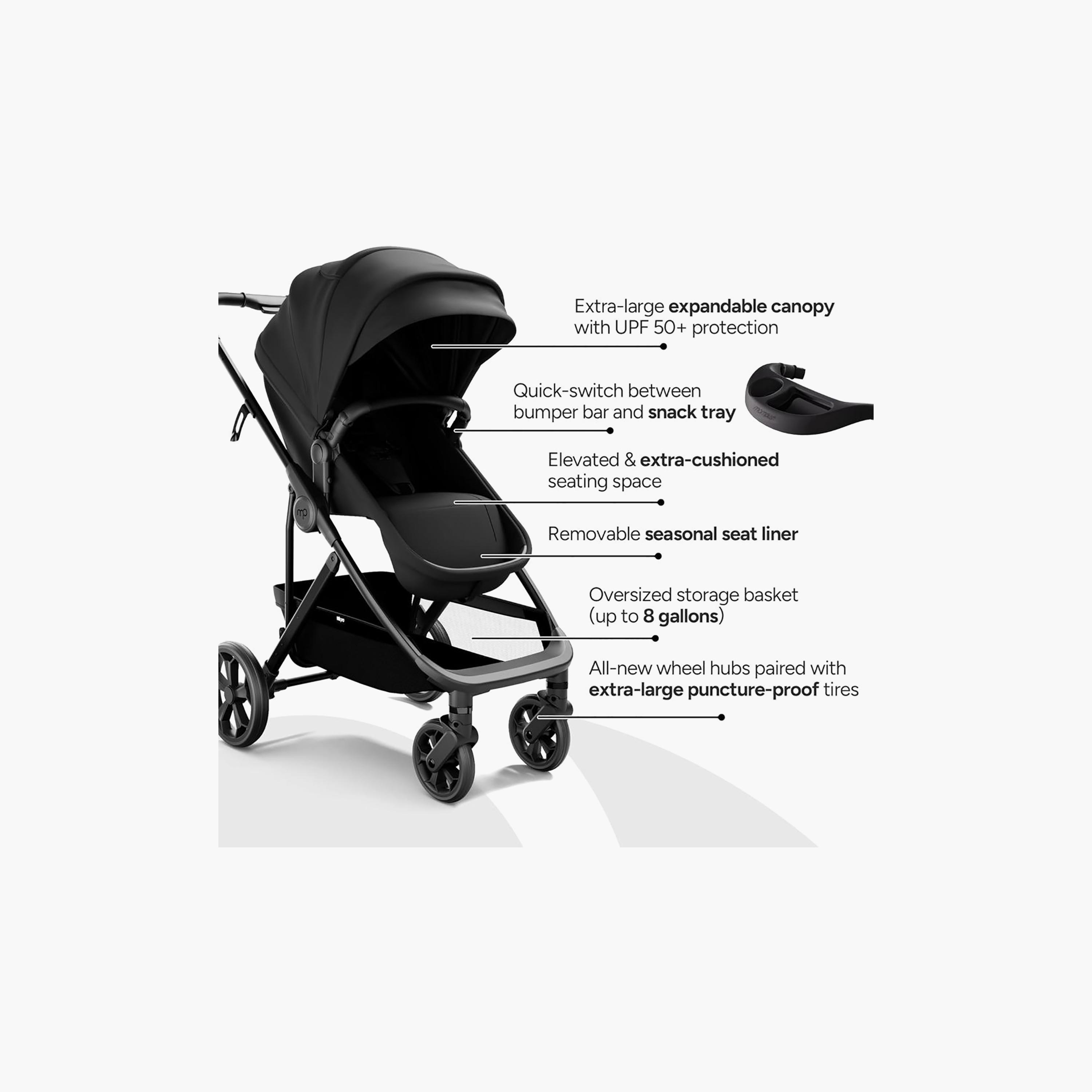 Mompush 4-In-1 Wiz Pro Stroller with Newborn Mode & Detachable Snack Tray-baby-gear-strollersandprams-strollers-image-7