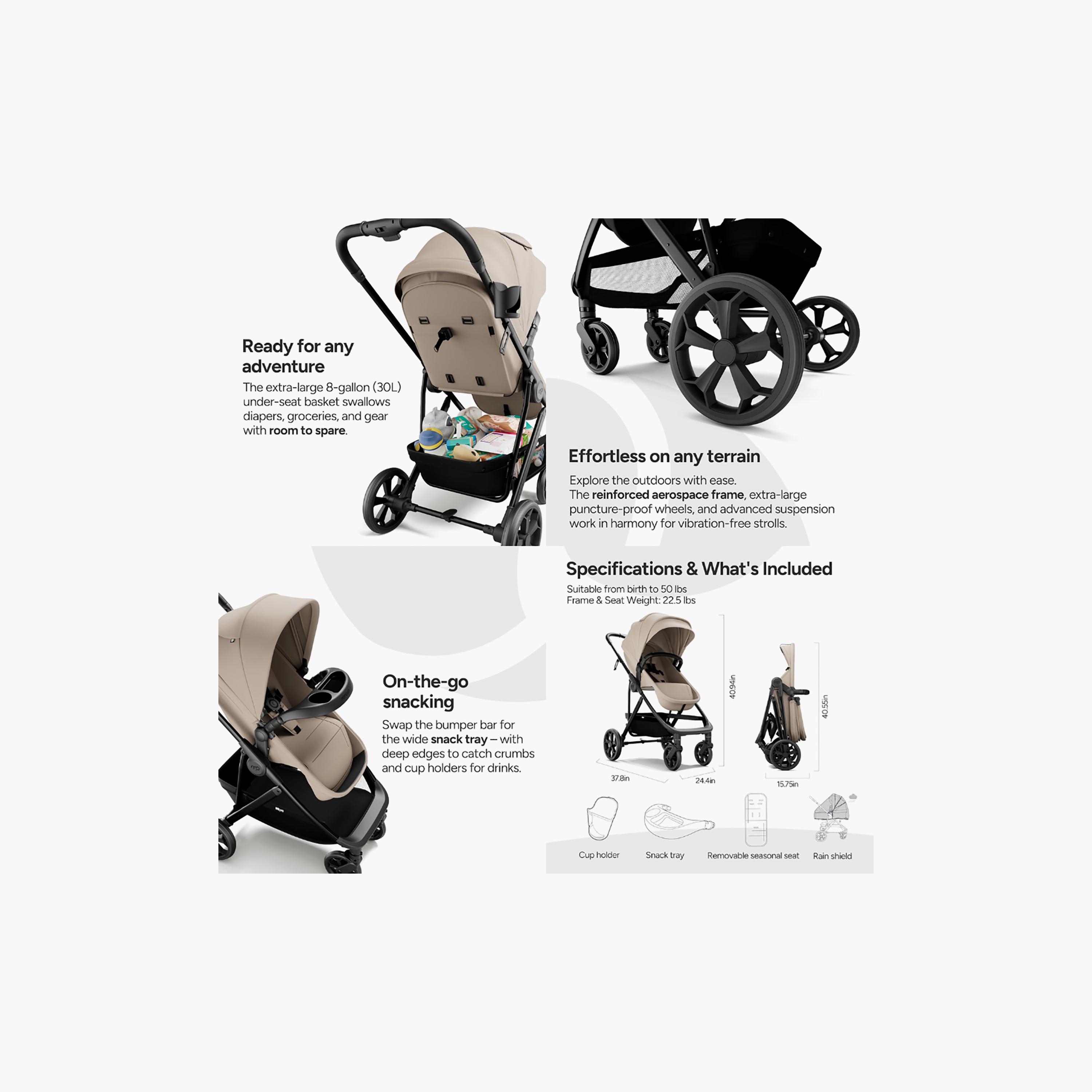Mompush 4-In-1 Wiz Pro Stroller with Newborn Mode & Detachable Snack Tray-baby-gear-strollersandprams-strollers-image-8