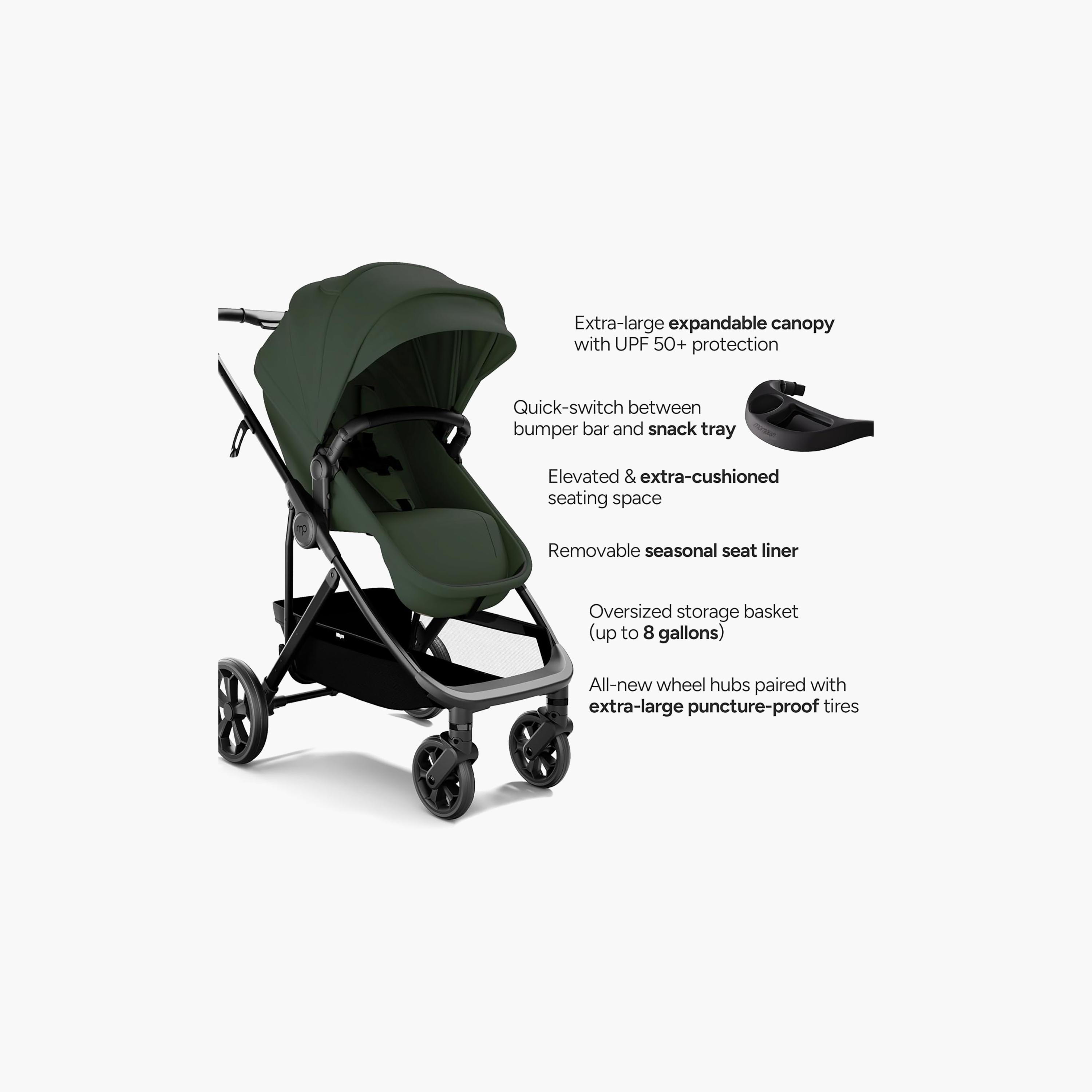 Mompush 4-In-1 Wiz Pro Stroller with Newborn Mode & Detachable Snack Tray-baby-gear-strollersandprams-strollers-image-8