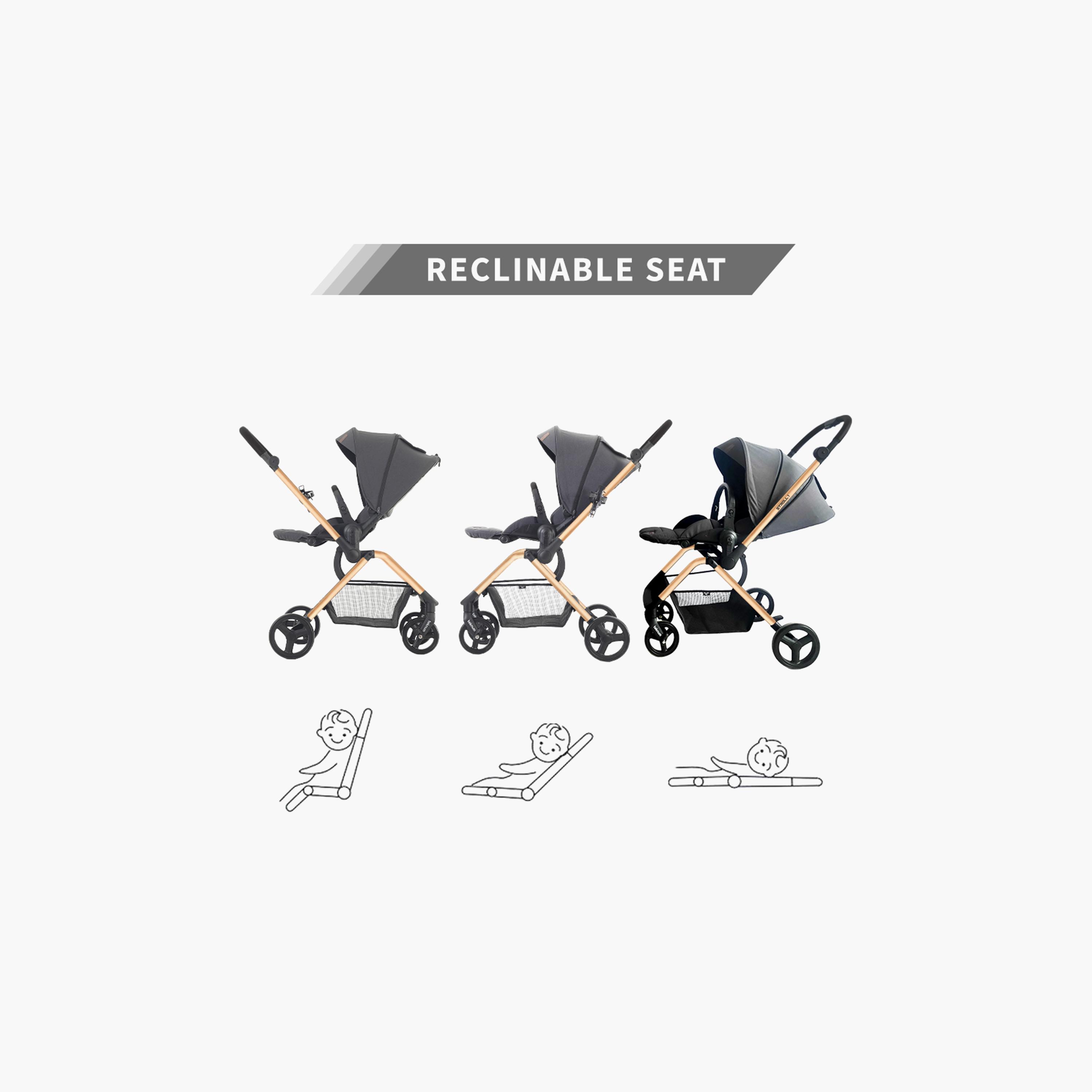 Teknum Stroll 1 Reversible Travel Stroller with 5 Point Safety Harness & Canopy-baby-gear-strollersandprams-strollers-image-10