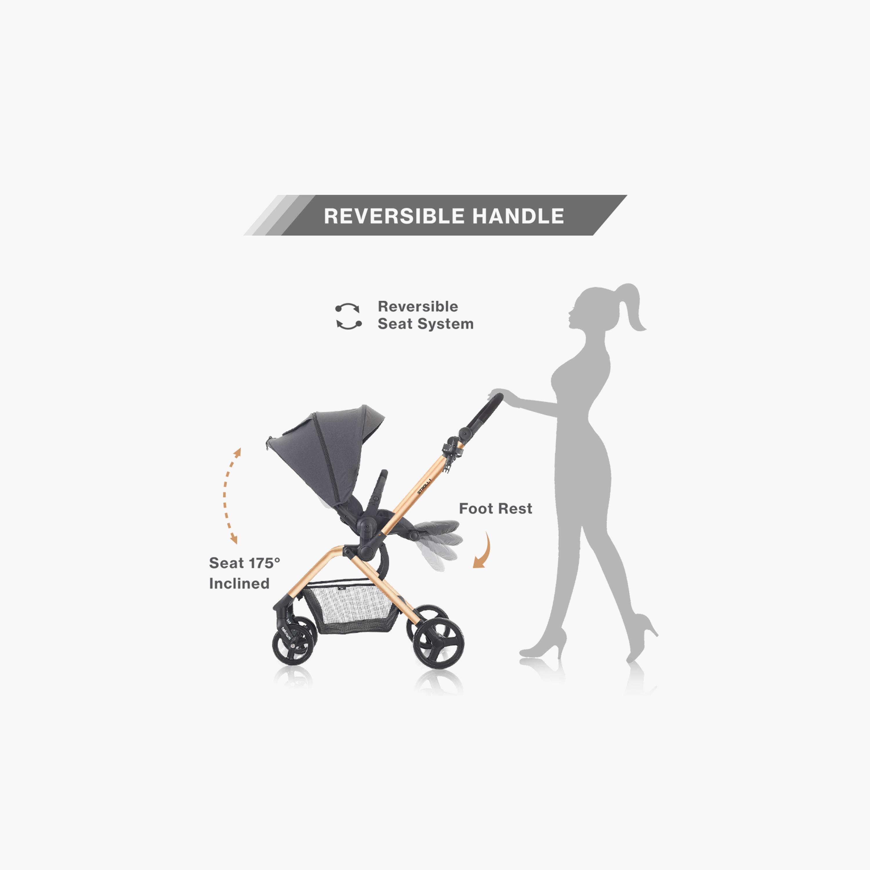 Teknum Stroll 1 Reversible Travel Stroller with 5 Point Safety Harness & Canopy-baby-gear-strollersandprams-strollers-image-2