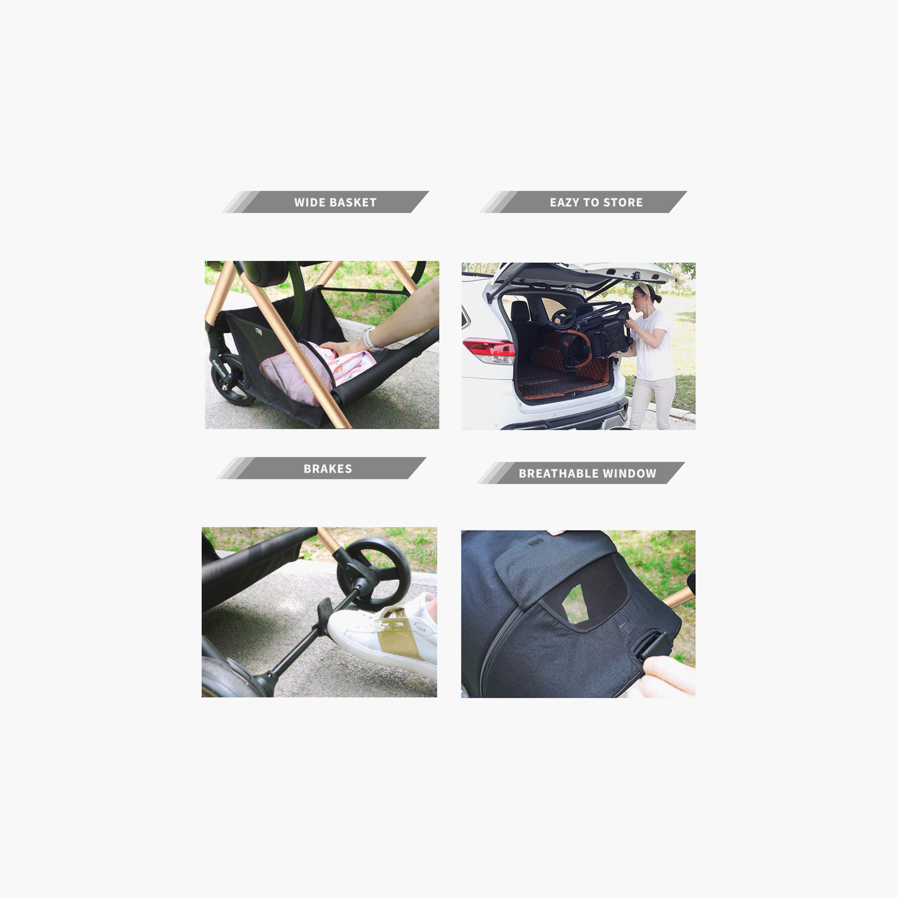 Teknum Stroll 1 Reversible Travel Stroller with 5 Point Safety Harness & Canopy-baby-gear-strollersandprams-strollers-image-3