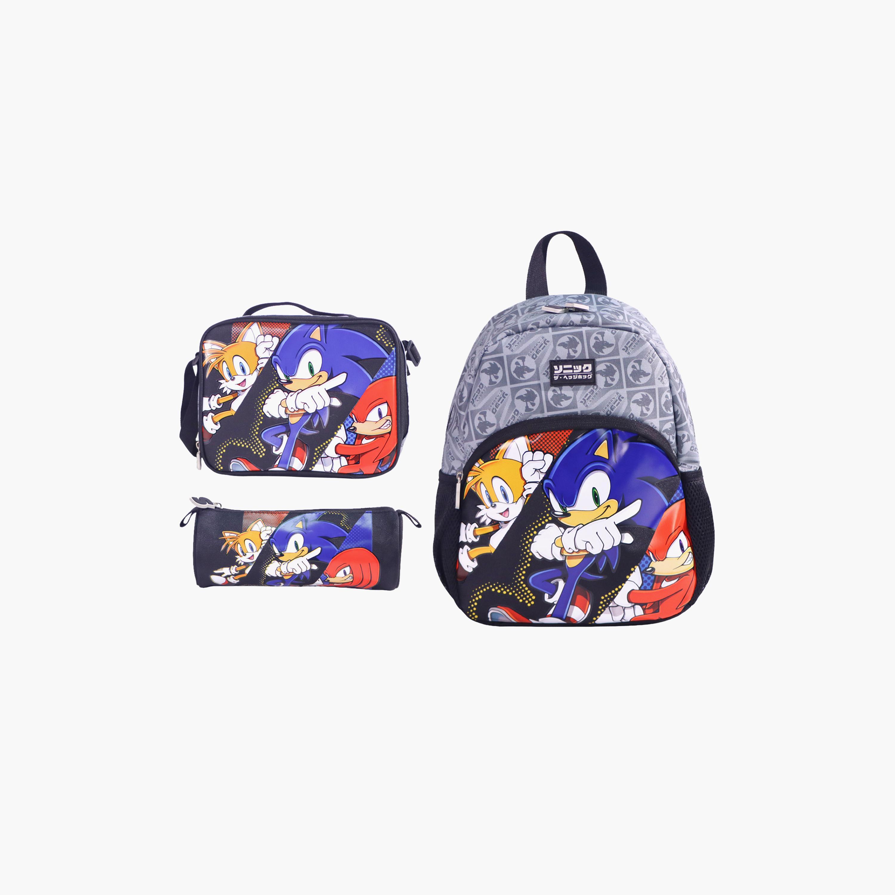 Moon Sonic the Hedgehog School Bag with Lunch Bag & Pencil Case - 13 Inch-school-bagsandbackpacks-sets-image-1