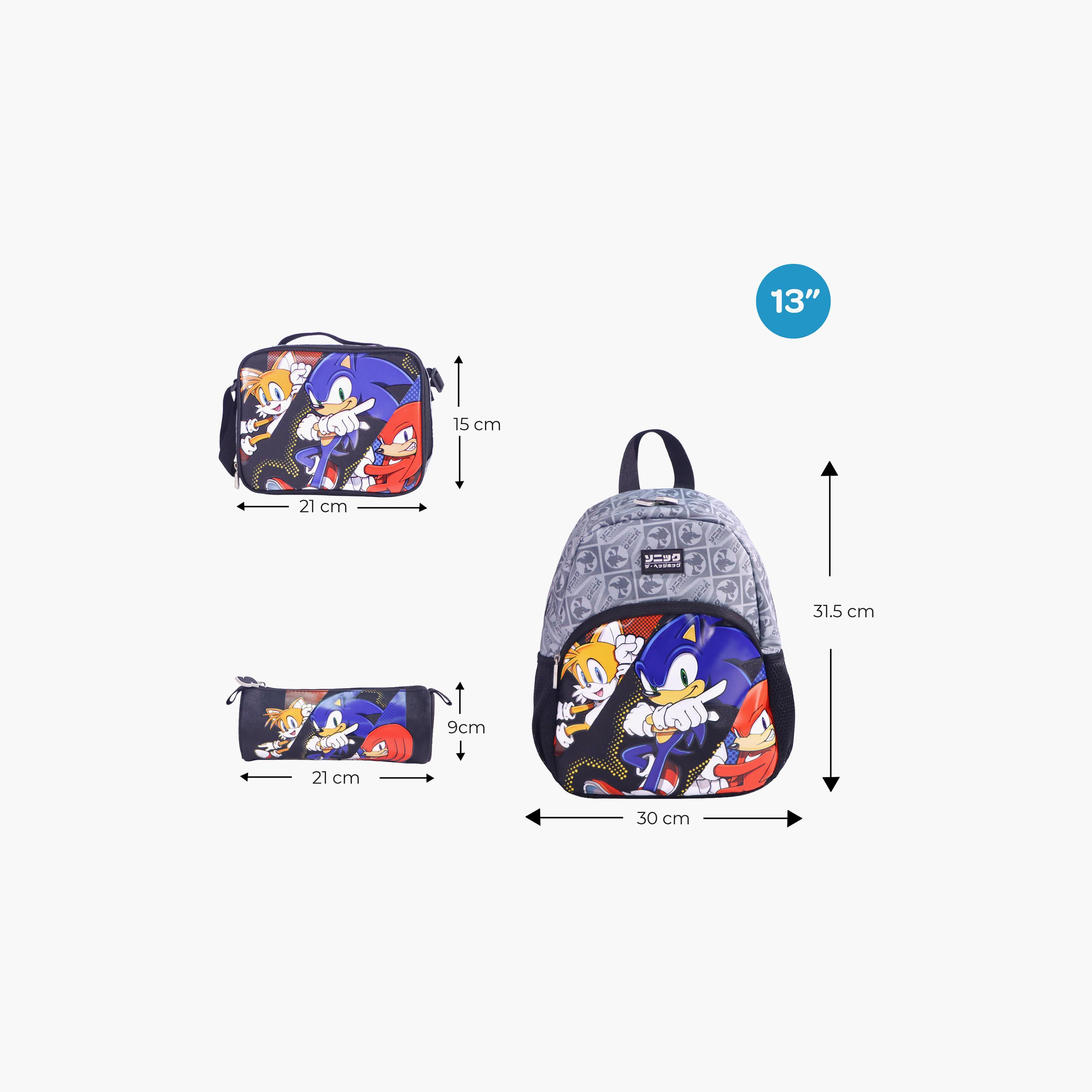 Moon Sonic the Hedgehog School Bag with Lunch Bag & Pencil Case - 13 Inch-school-bagsandbackpacks-sets-image-2