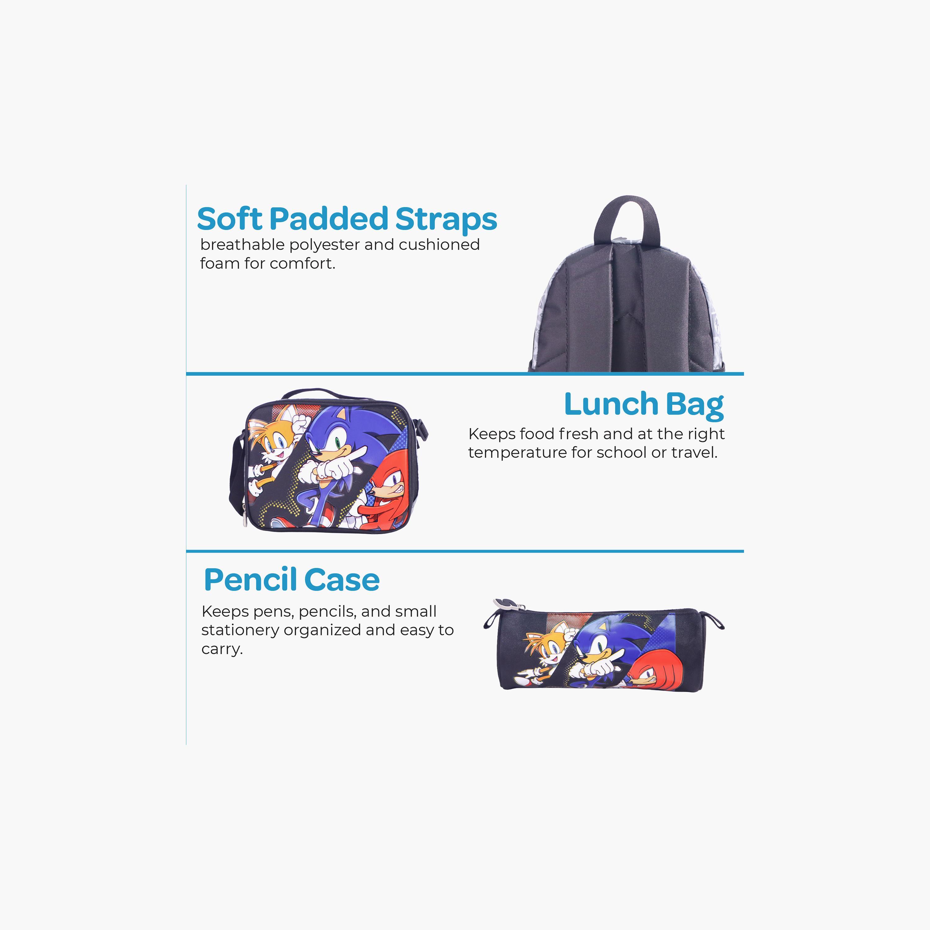 Moon Sonic the Hedgehog School Bag with Lunch Bag & Pencil Case - 13 Inch-school-bagsandbackpacks-sets-image-8