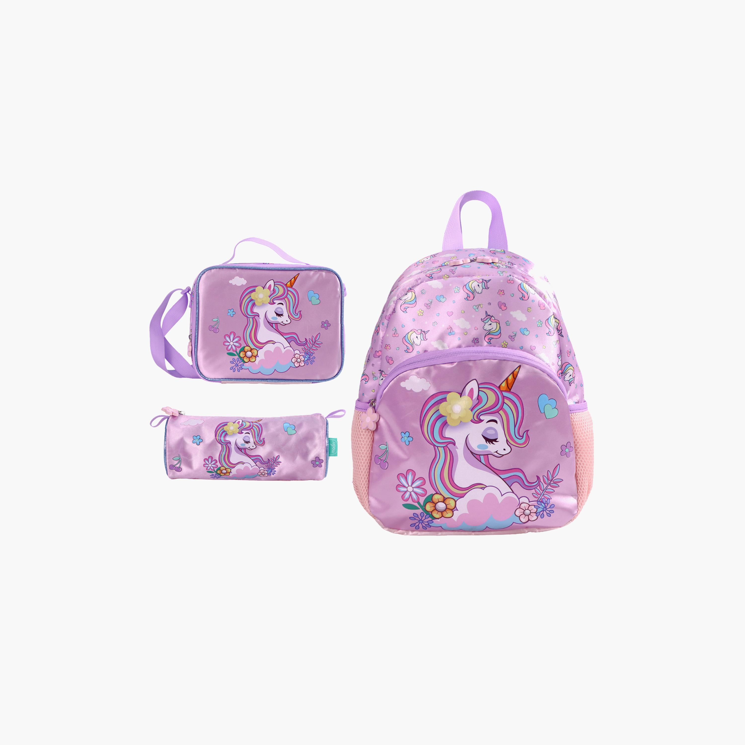 Moon Unicorn School Bag with Lunch Bag & Pencil Case - 13 Inch-school-bagsandbackpacks-sets-image-1