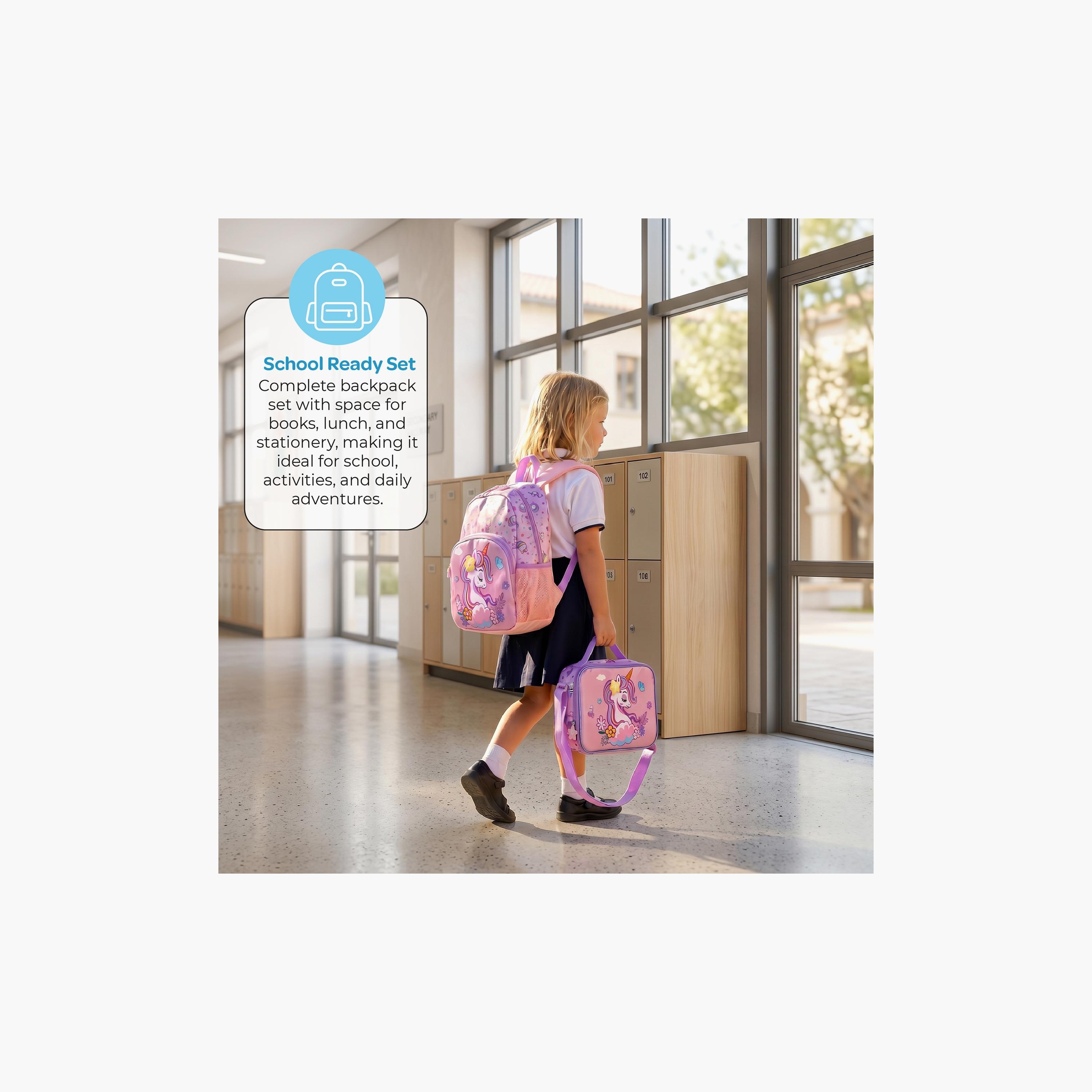 Moon Unicorn School Bag with Lunch Bag & Pencil Case - 13 Inch-school-bagsandbackpacks-sets-image-10