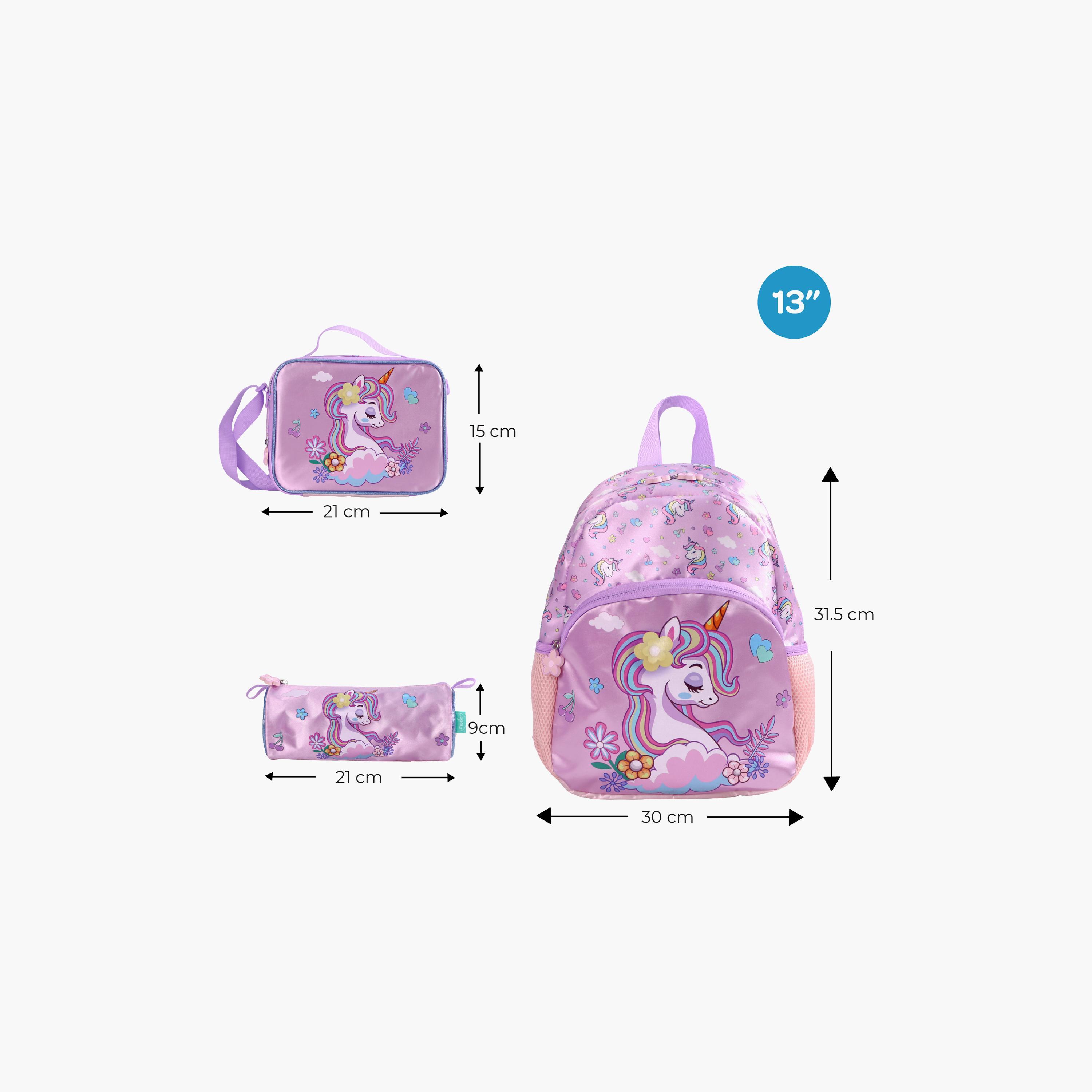 Moon Unicorn School Bag with Lunch Bag & Pencil Case - 13 Inch-school-bagsandbackpacks-sets-image-2
