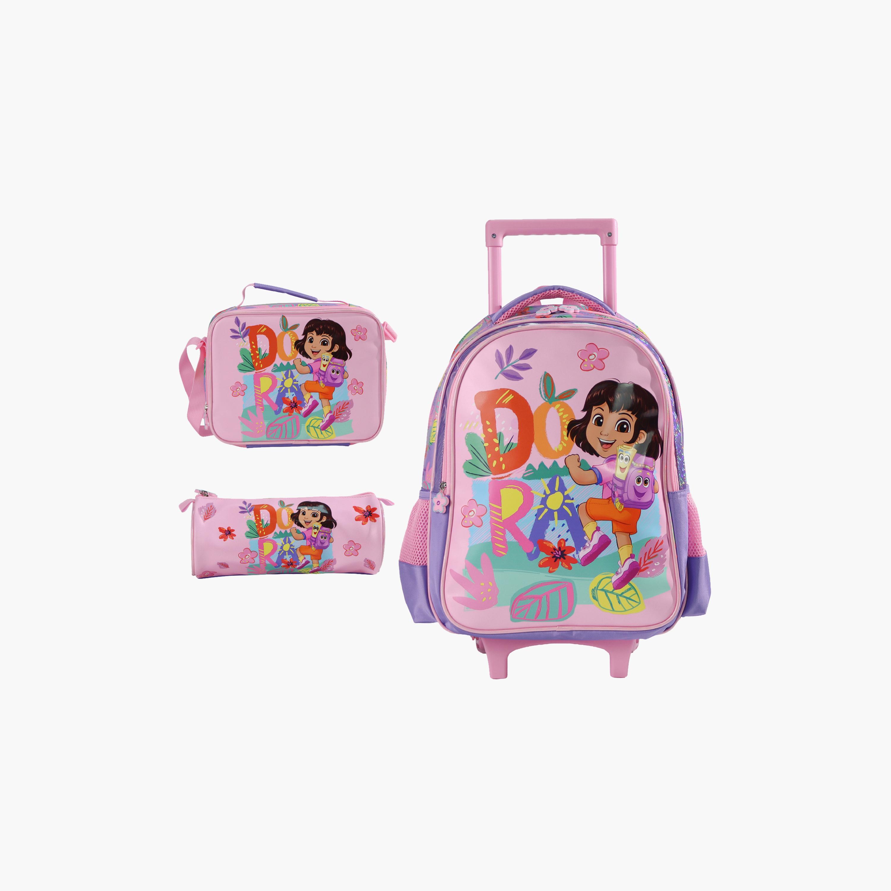 Moon Dora the Explorer Trolley Backpack with Lunch Bag & Pencil Case - 16 Inch-school-bagsandbackpacks-trolleybags-image-1