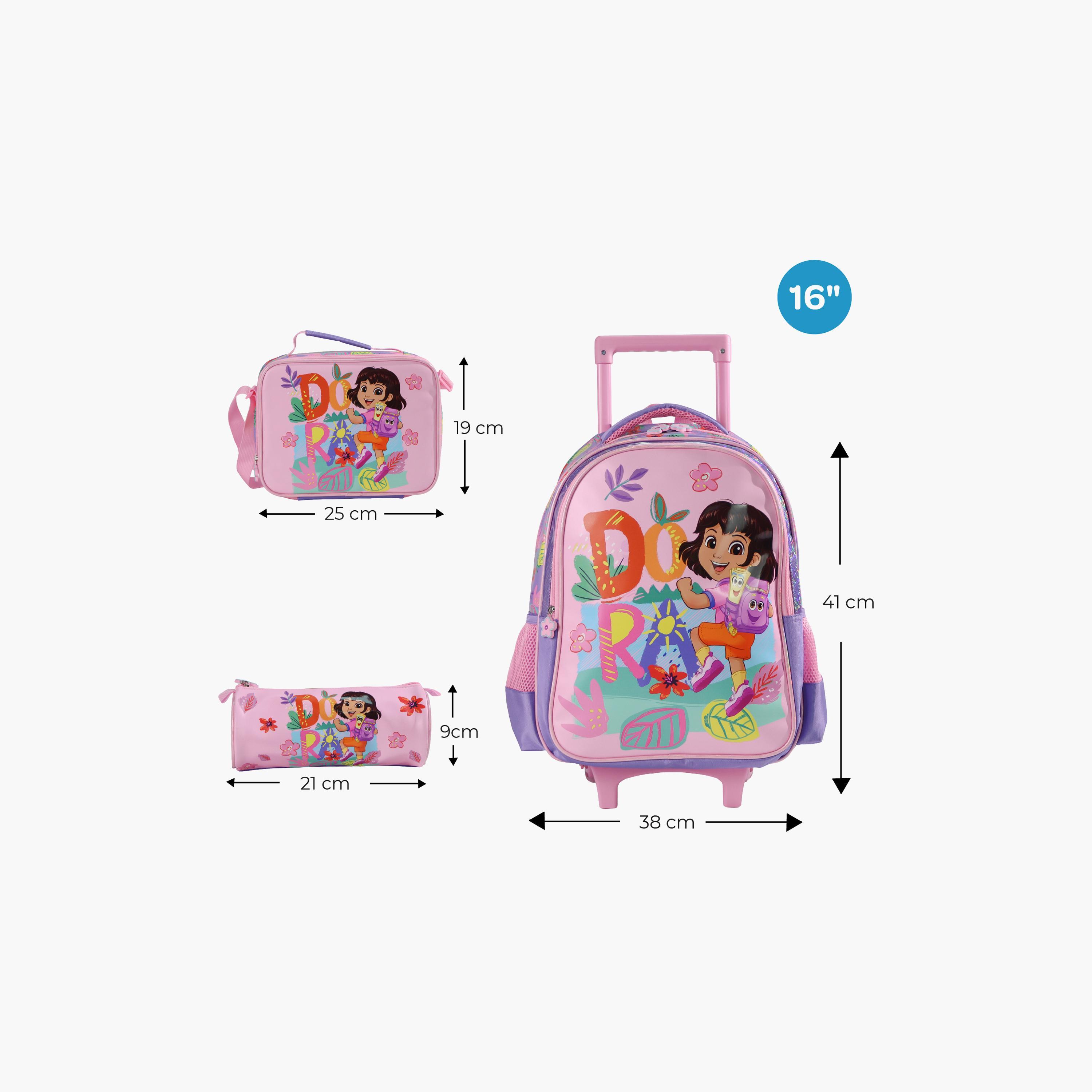 Moon Dora the Explorer Trolley Backpack with Lunch Bag & Pencil Case - 16 Inch-school-bagsandbackpacks-trolleybags-image-3