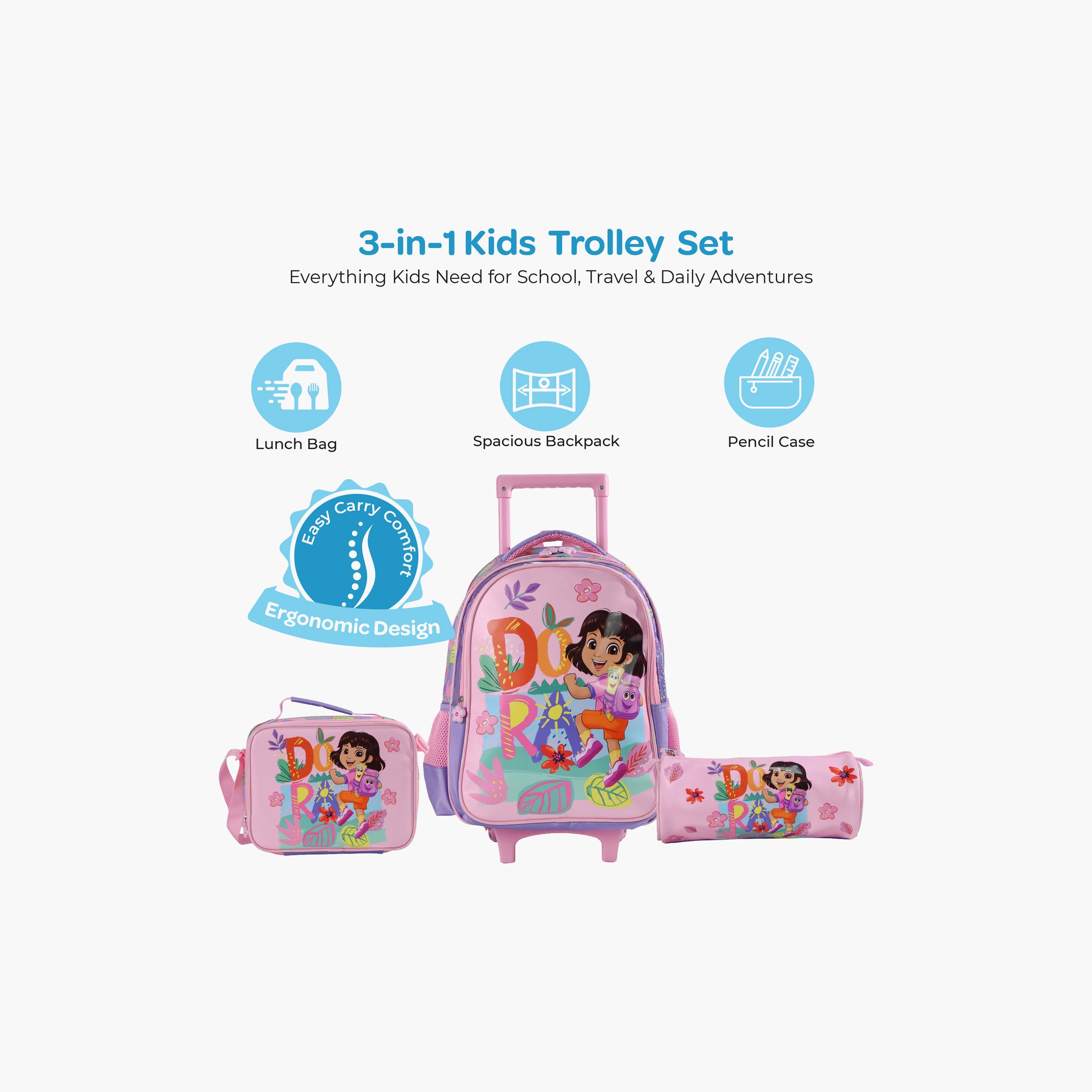 Moon Dora the Explorer Trolley Backpack with Lunch Bag & Pencil Case - 16 Inch-school-bagsandbackpacks-trolleybags-image-5