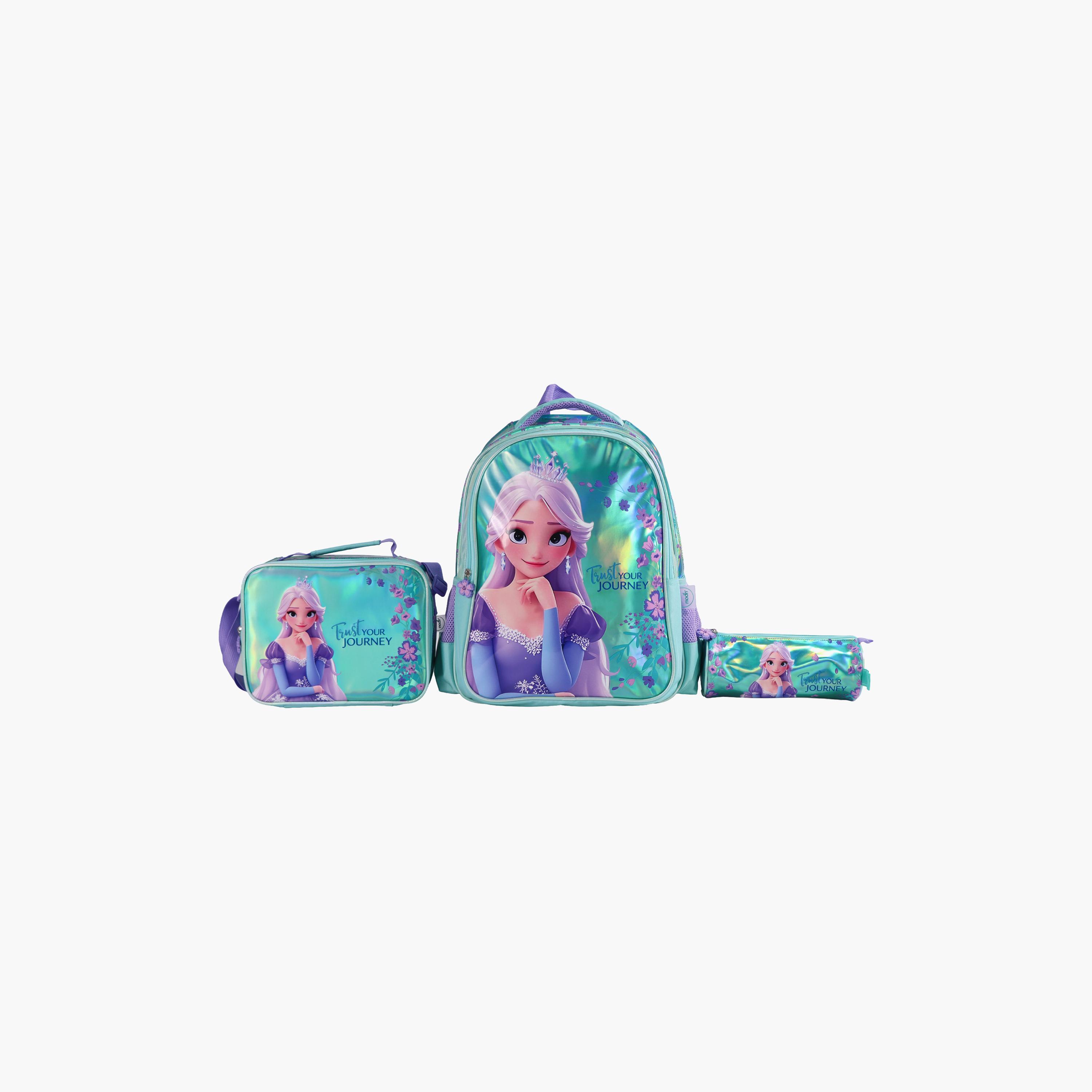 Moon Elsa School Bag with Lunch Bag & Pencil Case - 16 Inch-school-bagsandbackpacks-sets-image-3