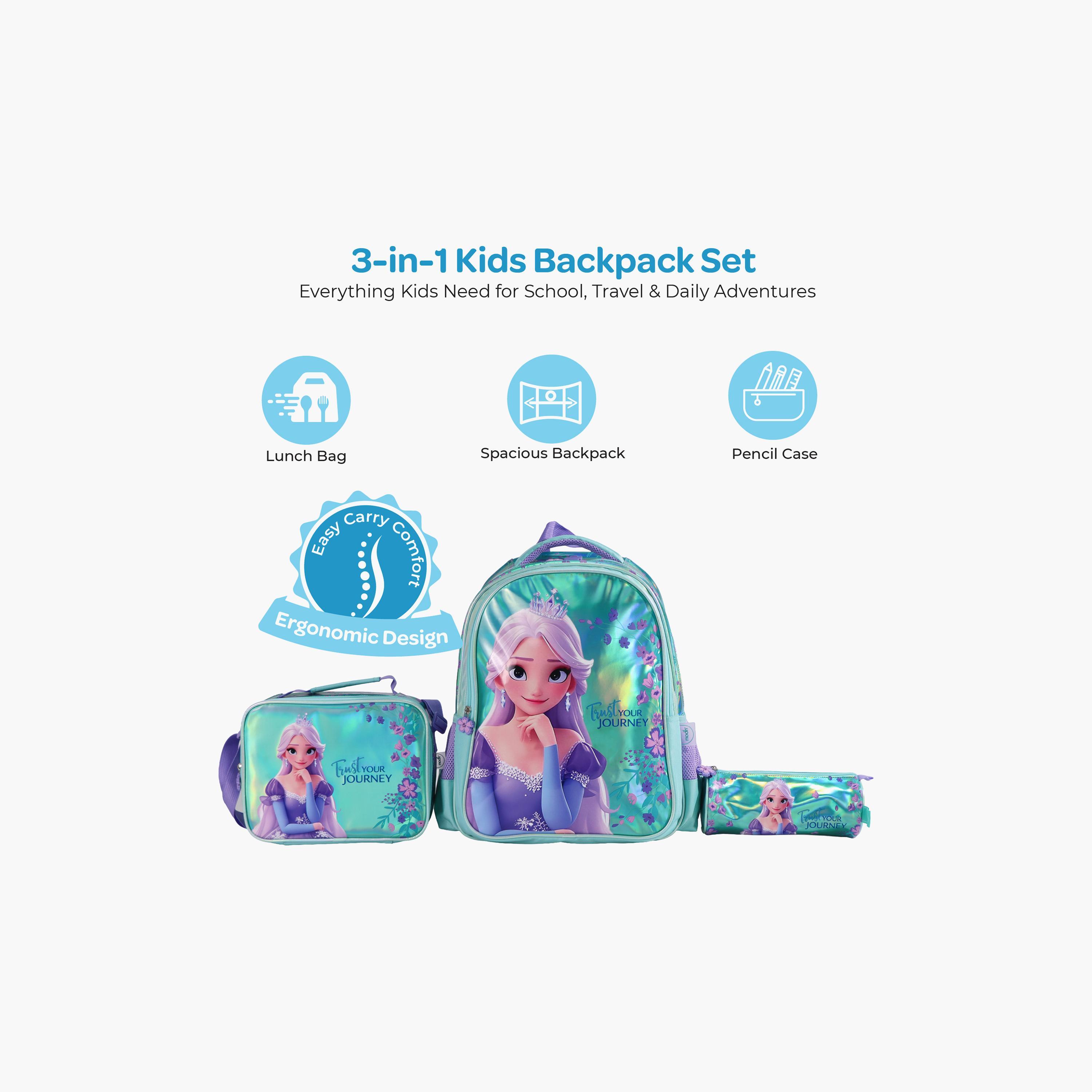 Moon Elsa School Bag with Lunch Bag & Pencil Case - 16 Inch-school-bagsandbackpacks-sets-image-4