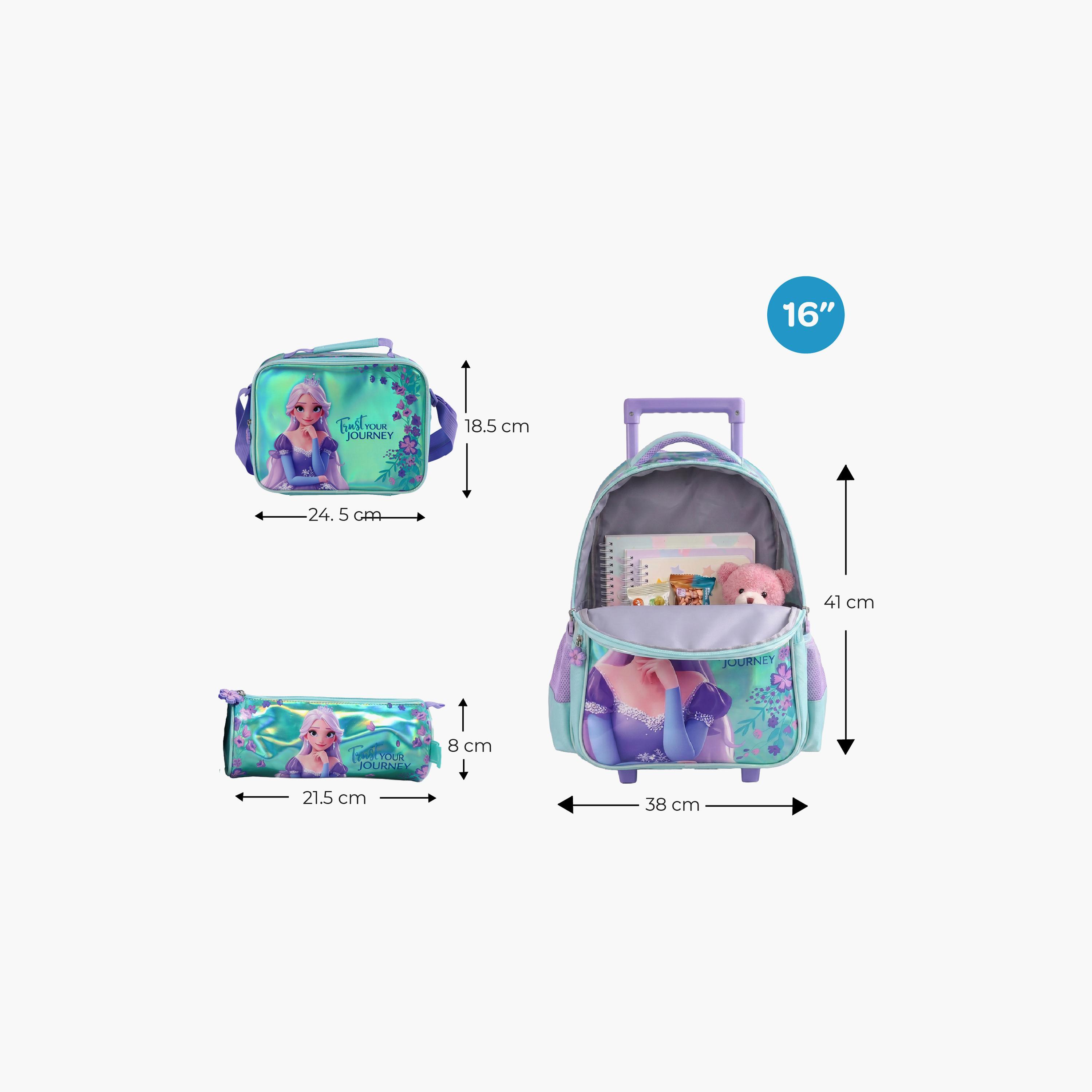 Moon Elsa Trolley Backpack with Lunch Bag & Pencil Case - 16 Inch-school-bagsandbackpacks-trolleybags-image-3