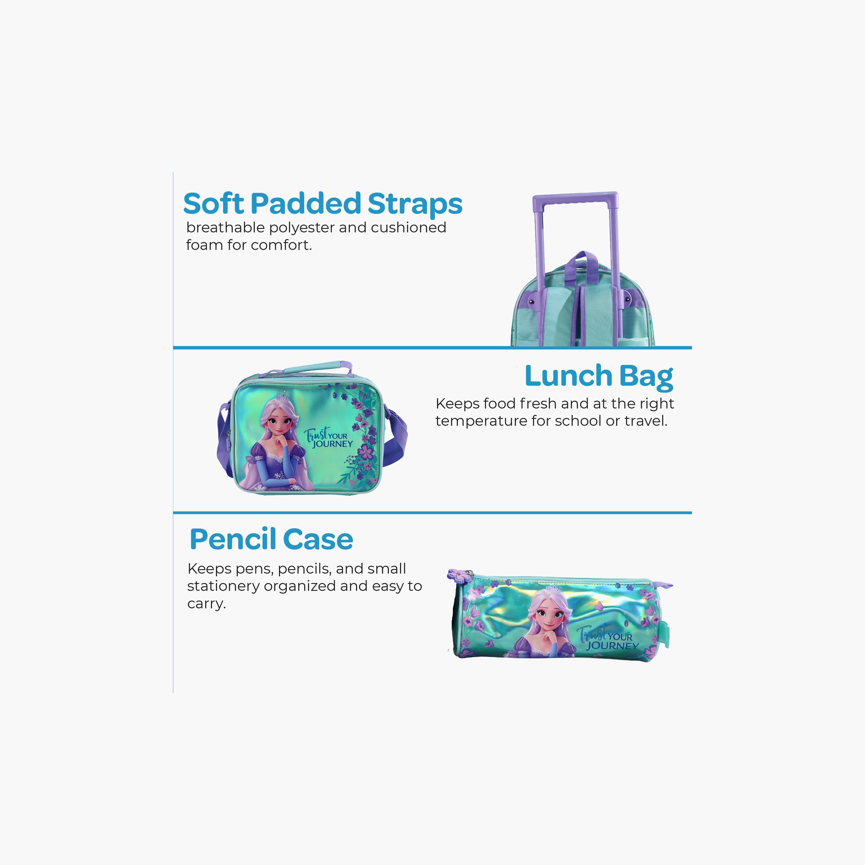 Moon Elsa Trolley Backpack with Lunch Bag & Pencil Case - 16 Inch-school-bagsandbackpacks-trolleybags-image-9