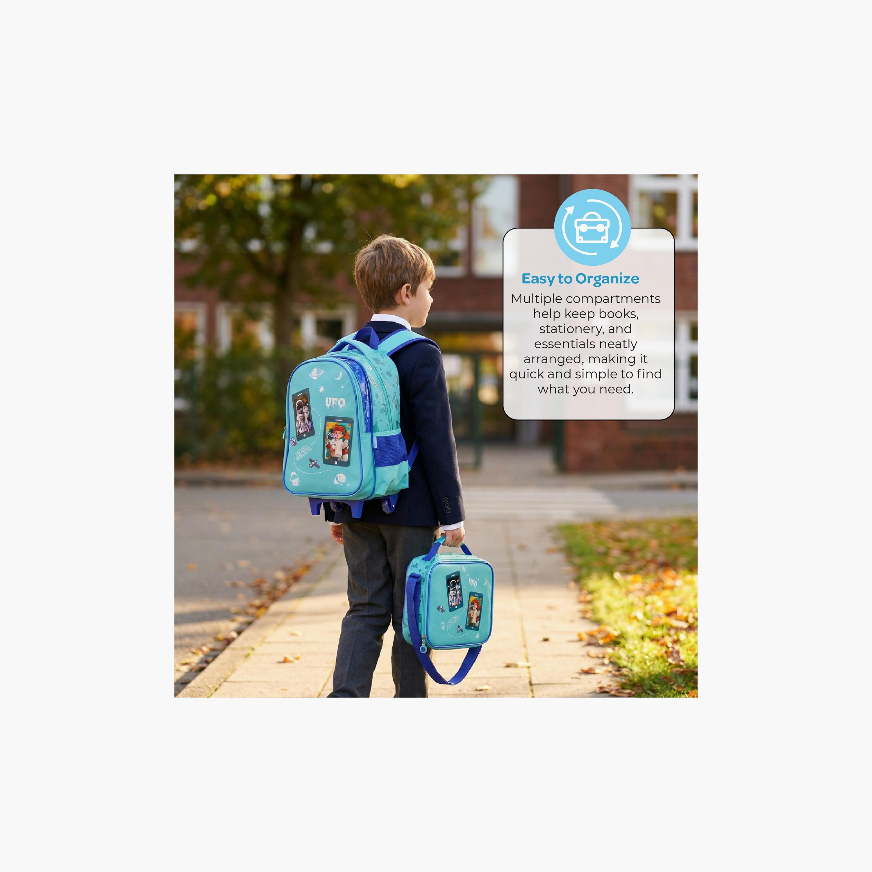 Moon Astronaut Trolley Backpack with Lunch Bag & Pencil Case - 16 Inch-school-bagsandbackpacks-trolleybags-image-3
