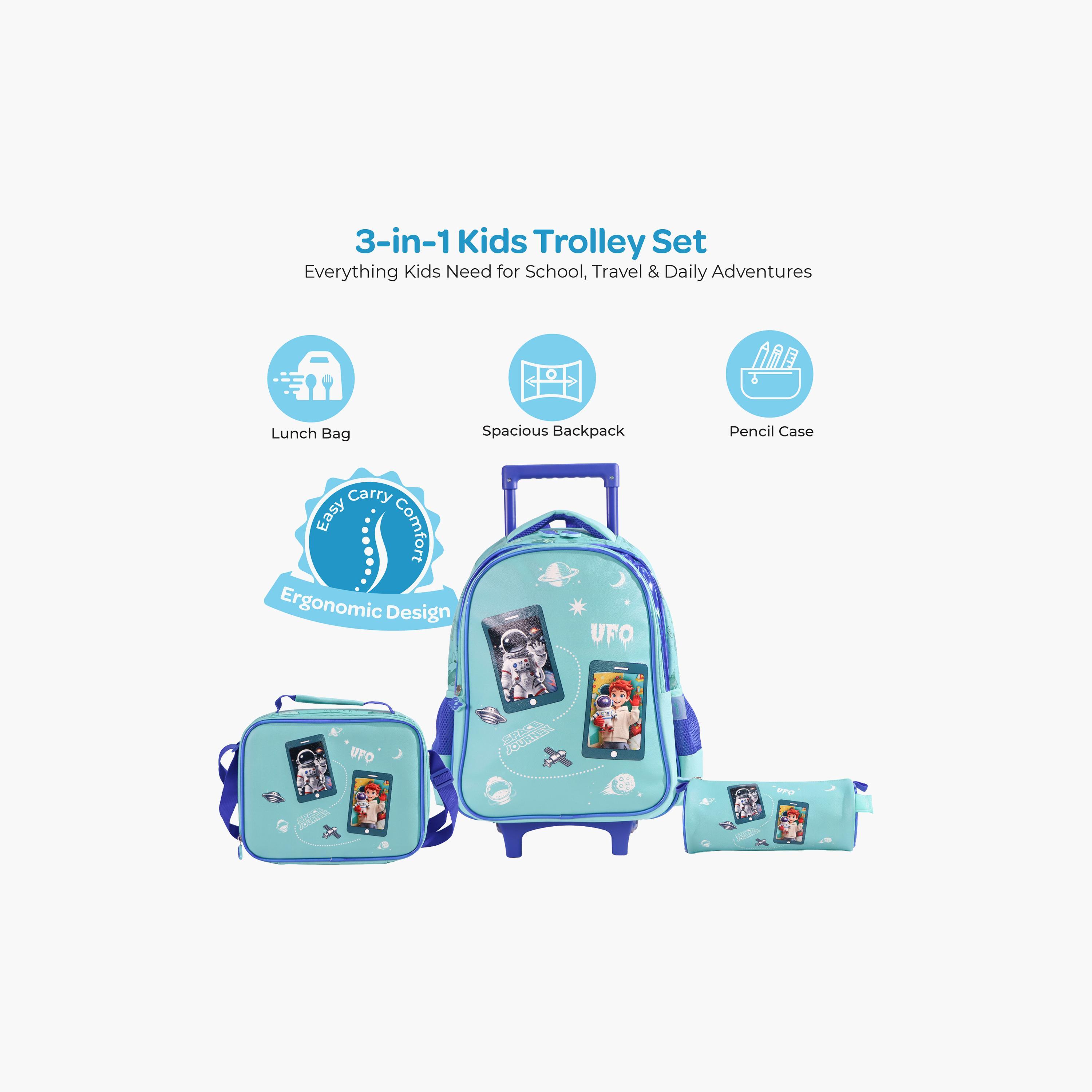 Moon Astronaut Trolley Backpack with Lunch Bag & Pencil Case - 16 Inch-school-bagsandbackpacks-trolleybags-image-6