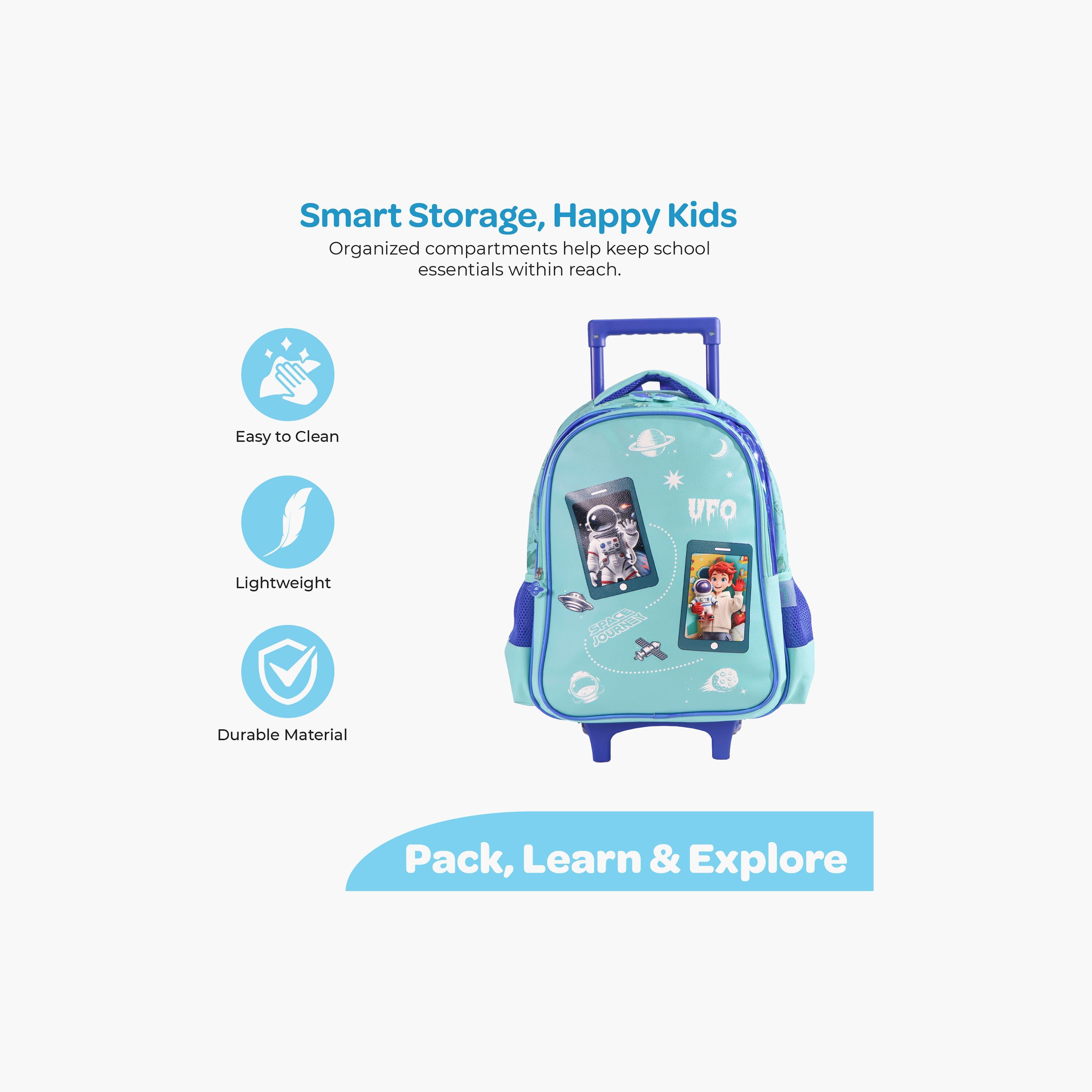Moon Astronaut Trolley Backpack with Lunch Bag & Pencil Case - 16 Inch-school-bagsandbackpacks-trolleybags-image-7