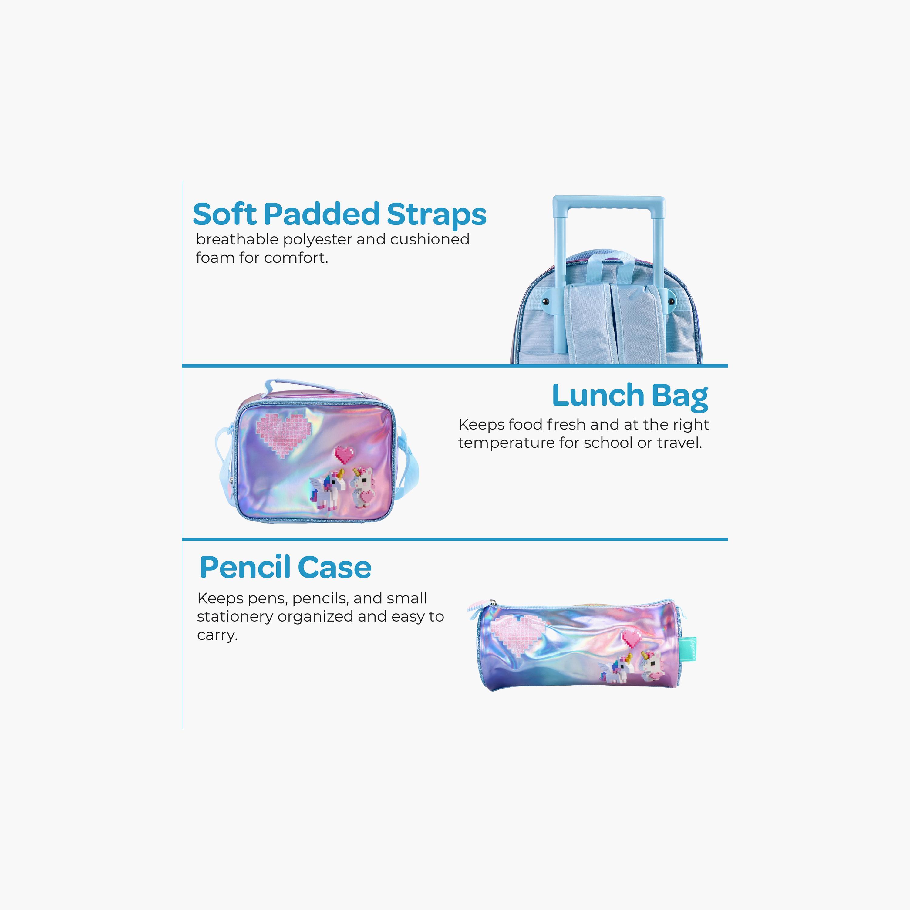 Moon Unicorn Trolley Backpack with Lunch Bag & Pencil Case - 16 Inch-school-bagsandbackpacks-trolleybags-image-10