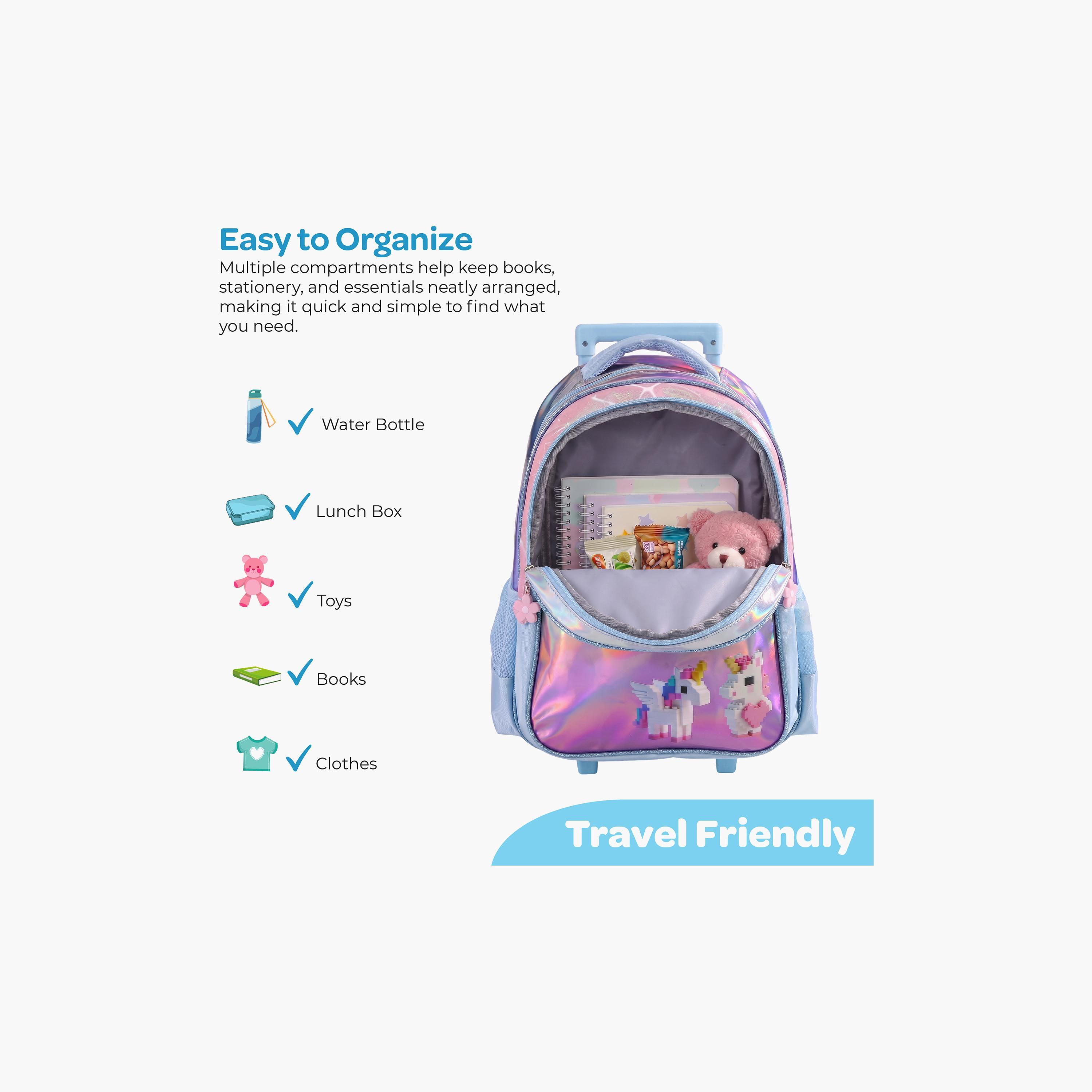 Moon Unicorn Trolley Backpack with Lunch Bag & Pencil Case - 16 Inch-school-bagsandbackpacks-trolleybags-image-11