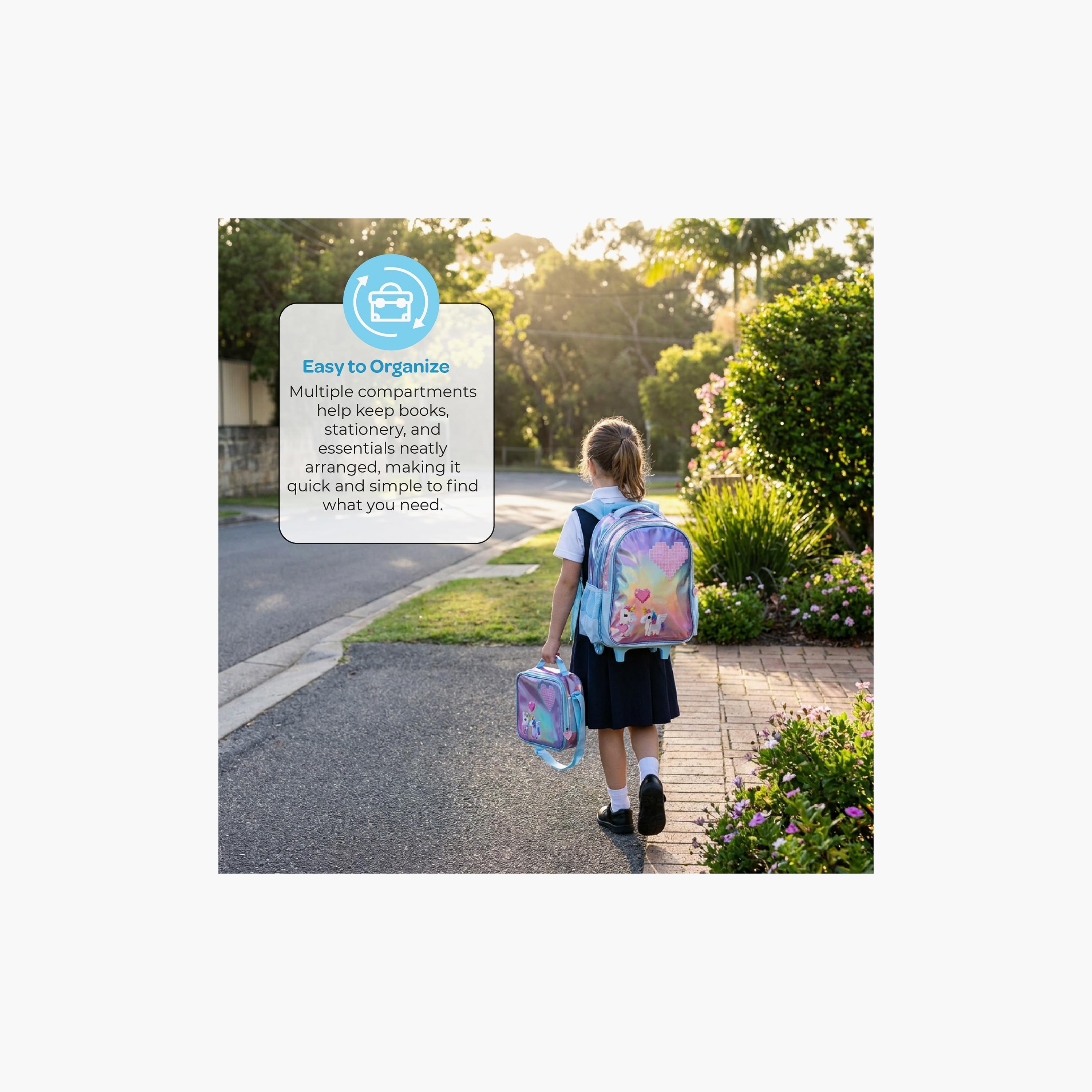Moon Unicorn Trolley Backpack with Lunch Bag & Pencil Case - 16 Inch-school-bagsandbackpacks-trolleybags-image-3
