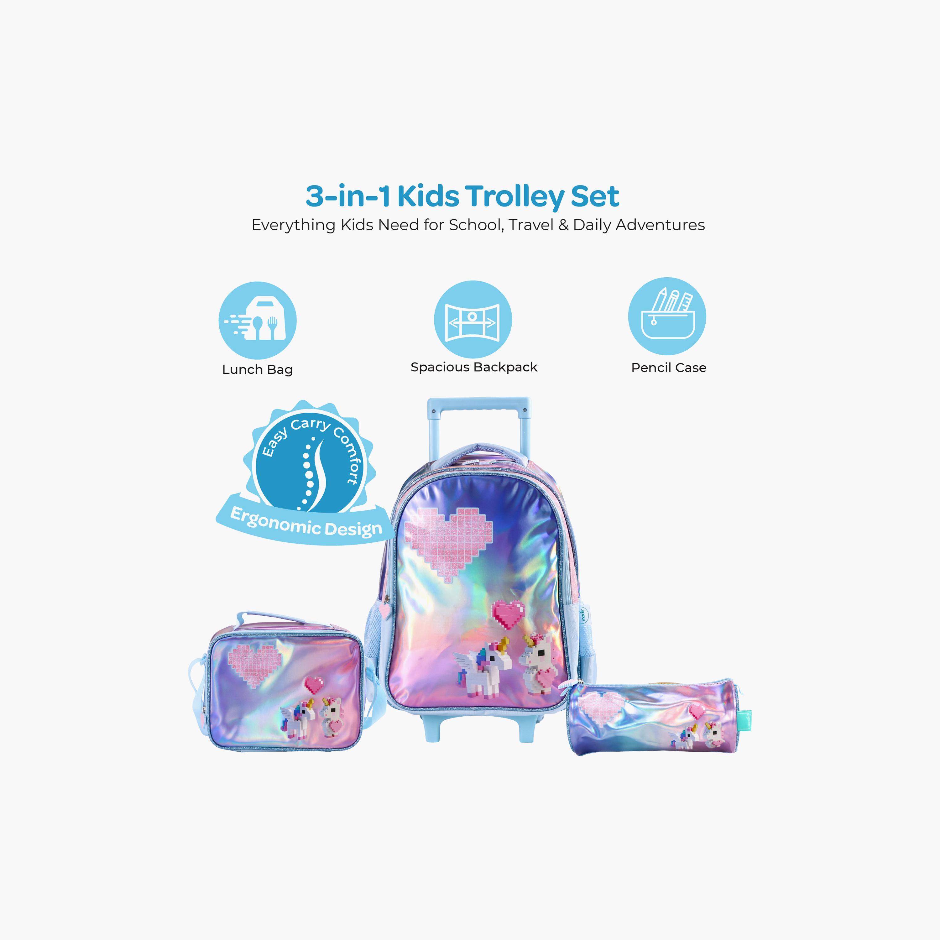 Moon Unicorn Trolley Backpack with Lunch Bag & Pencil Case - 16 Inch-school-bagsandbackpacks-trolleybags-image-6