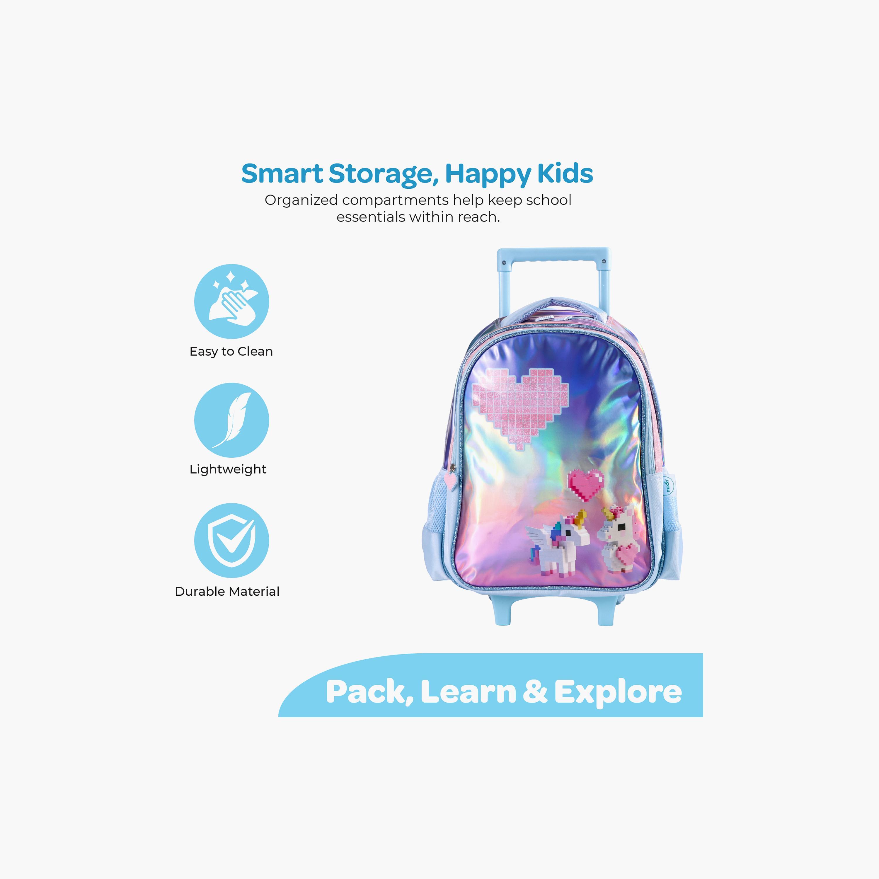 Moon Unicorn Trolley Backpack with Lunch Bag & Pencil Case - 16 Inch-school-bagsandbackpacks-trolleybags-image-7