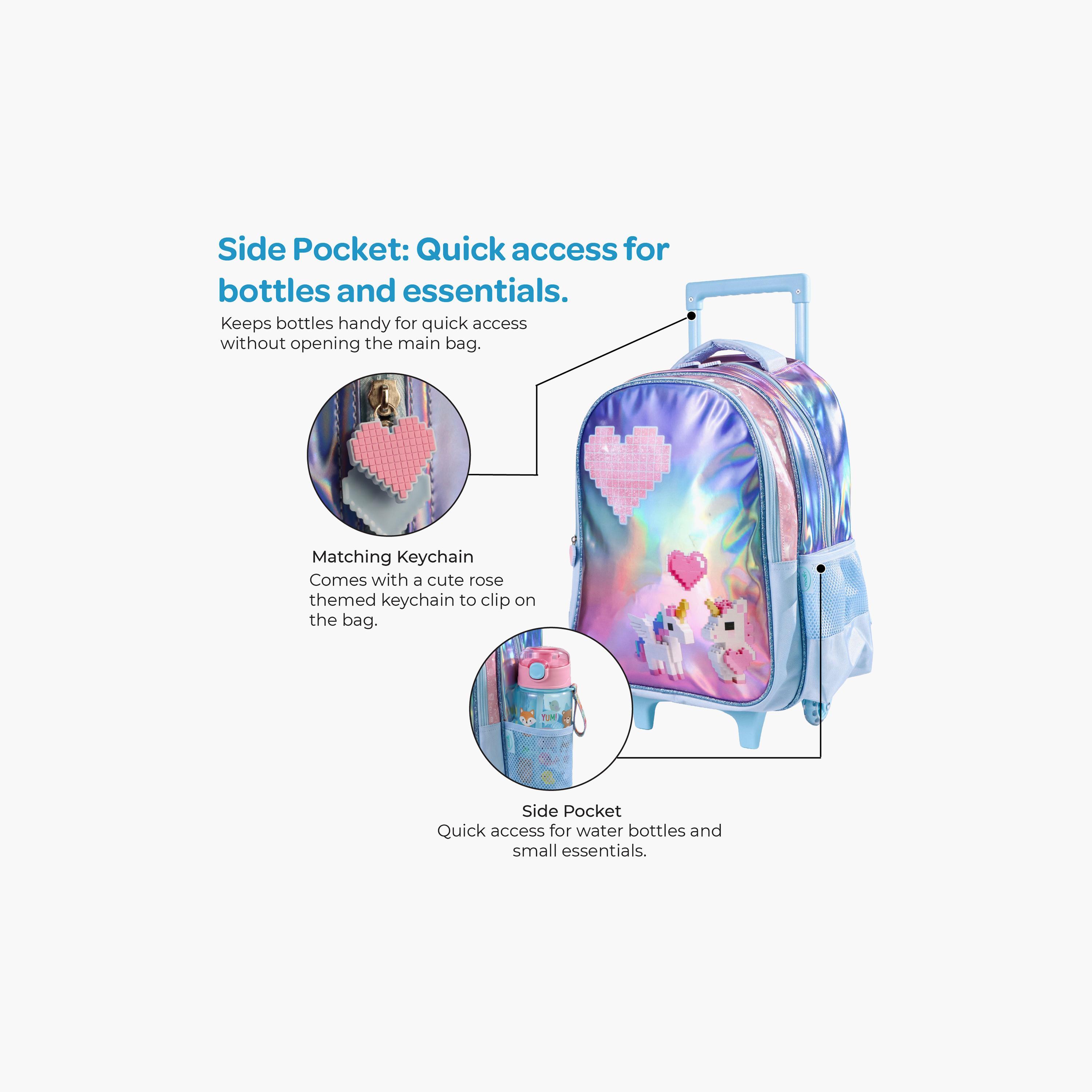 Moon Unicorn Trolley Backpack with Lunch Bag & Pencil Case - 16 Inch-school-bagsandbackpacks-trolleybags-image-8