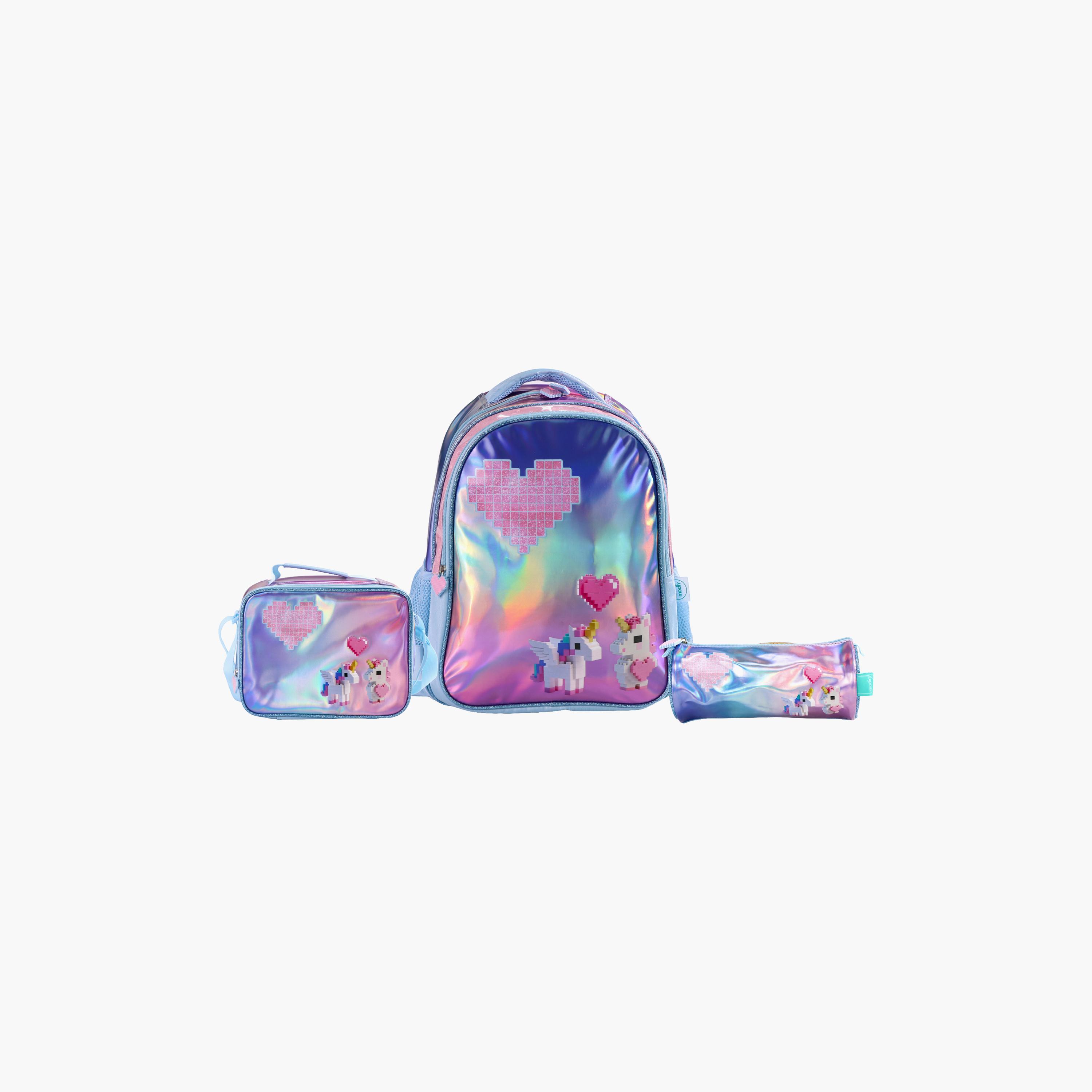 Moon Unicorn School Bag with Lunch Bag & Pencil Case - 16 Inch-school-bagsandbackpacks-sets-image-3