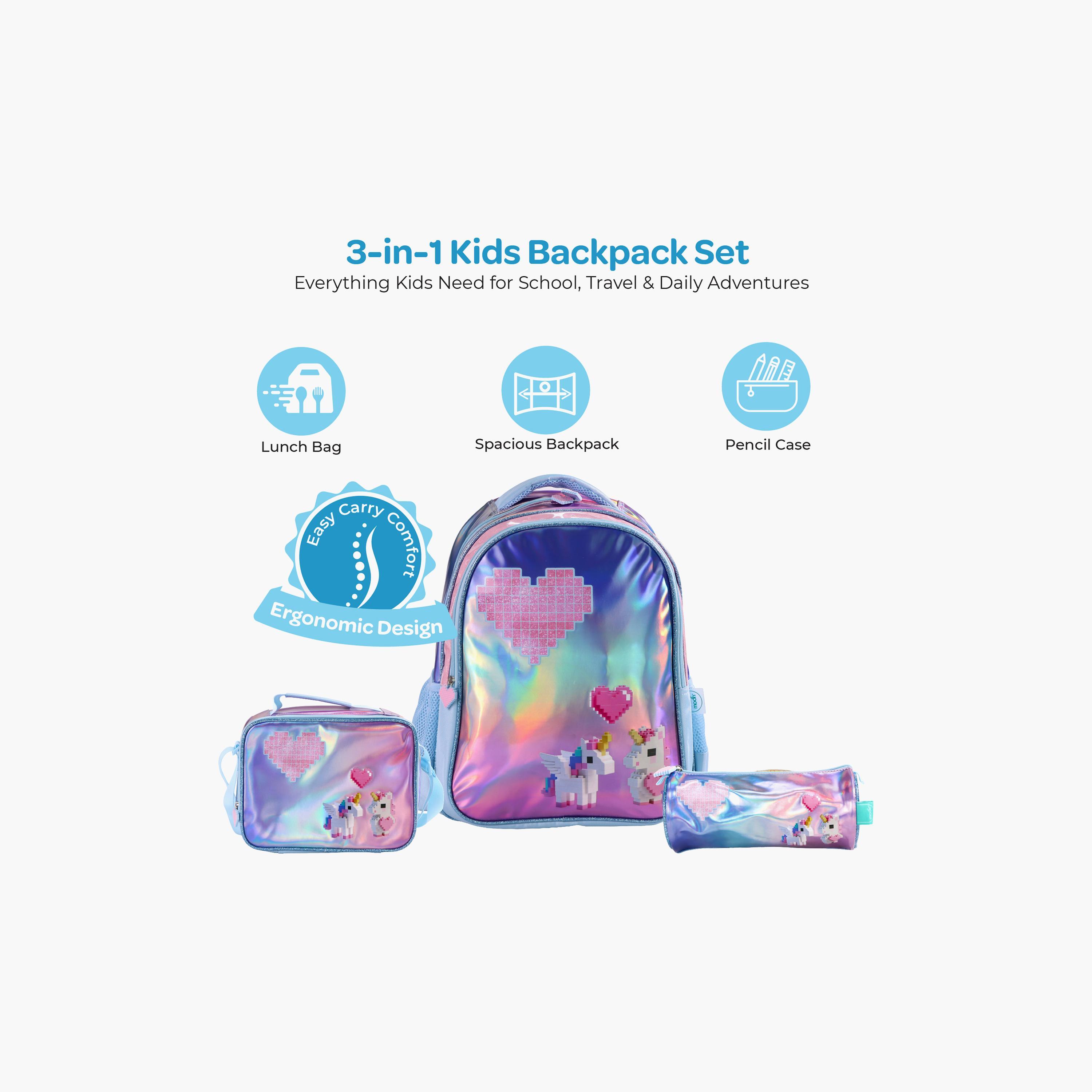 Moon Unicorn School Bag with Lunch Bag & Pencil Case - 16 Inch-school-bagsandbackpacks-sets-image-4