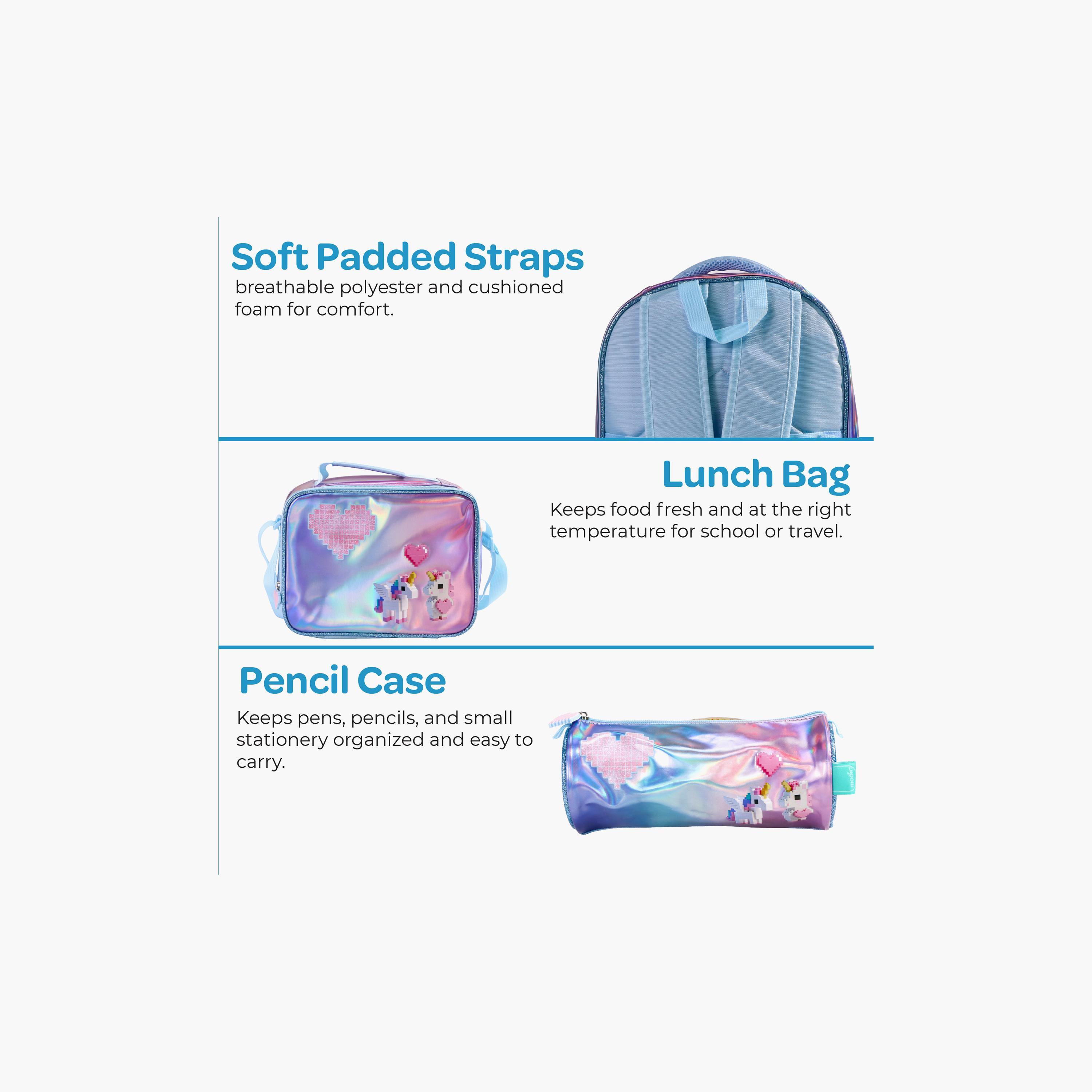 Moon Unicorn School Bag with Lunch Bag & Pencil Case - 16 Inch-school-bagsandbackpacks-sets-image-8