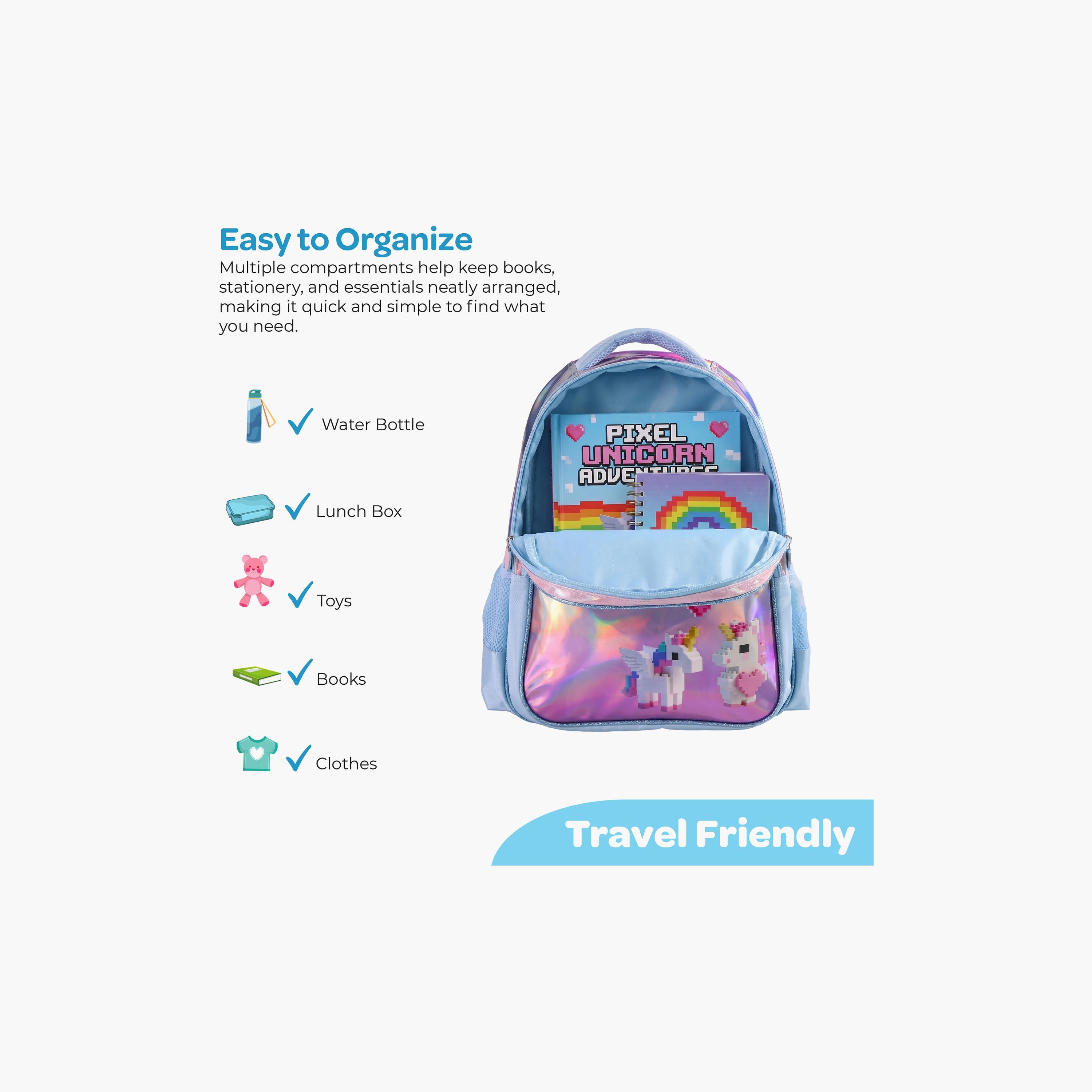 Moon Unicorn School Bag with Lunch Bag & Pencil Case - 16 Inch-school-bagsandbackpacks-sets-image-9