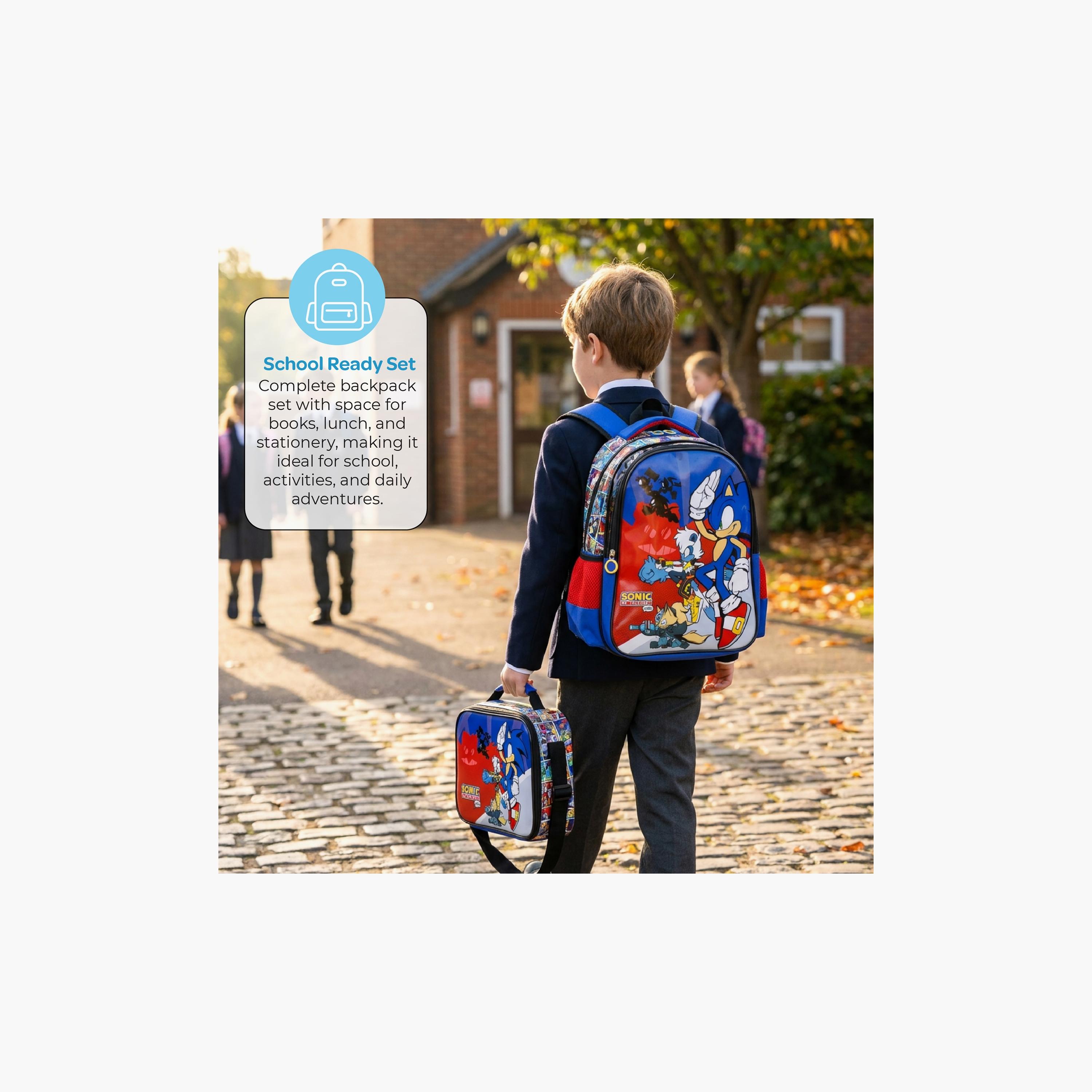 Moon Sonic the Hedgehog School Bag with Lunch Bag & Pencil Case - 16 Inch-school-bagsandbackpacks-sets-image-10