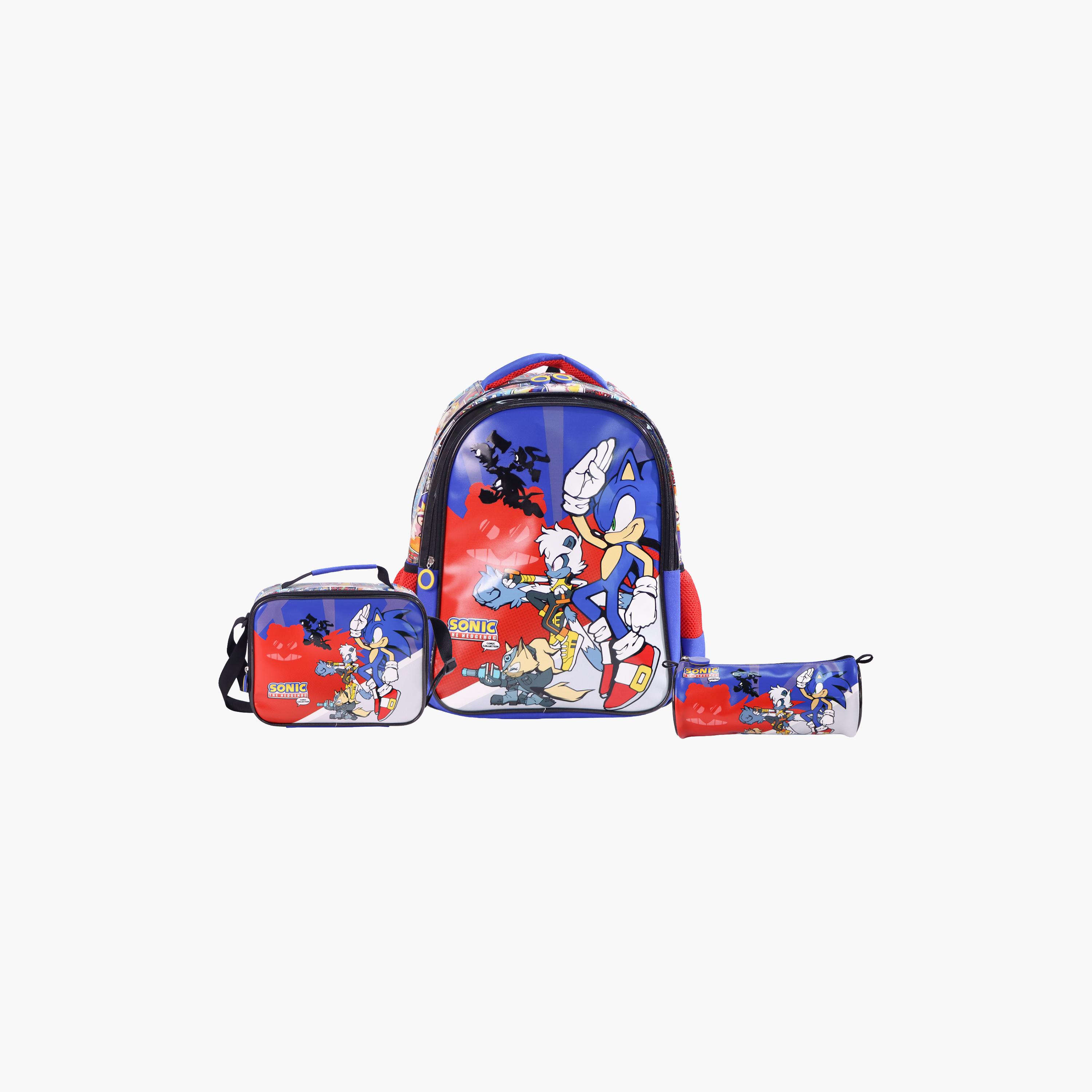 Moon Sonic the Hedgehog School Bag with Lunch Bag & Pencil Case - 16 Inch-school-bagsandbackpacks-sets-image-3