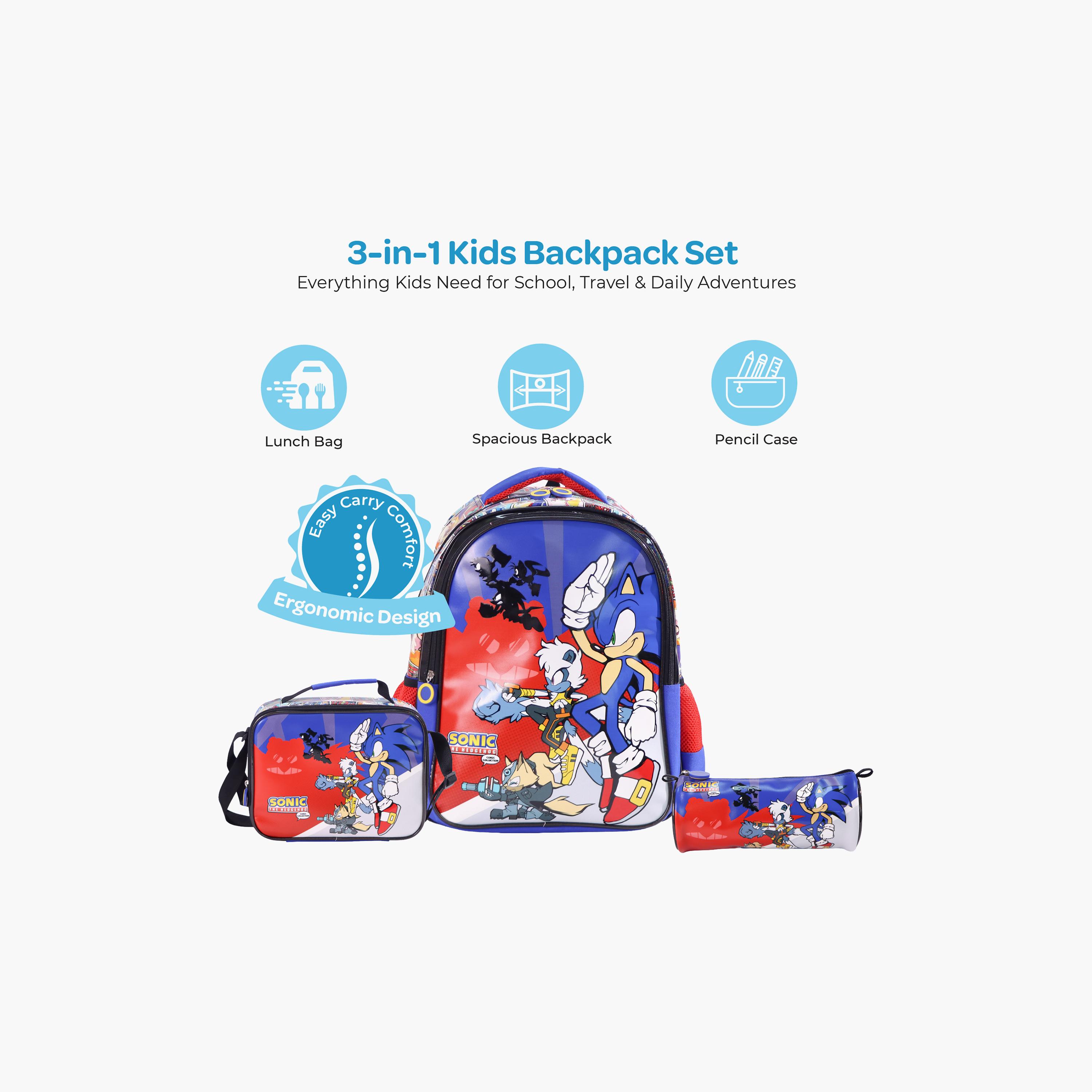 Moon Sonic the Hedgehog School Bag with Lunch Bag & Pencil Case - 16 Inch-school-bagsandbackpacks-sets-image-4